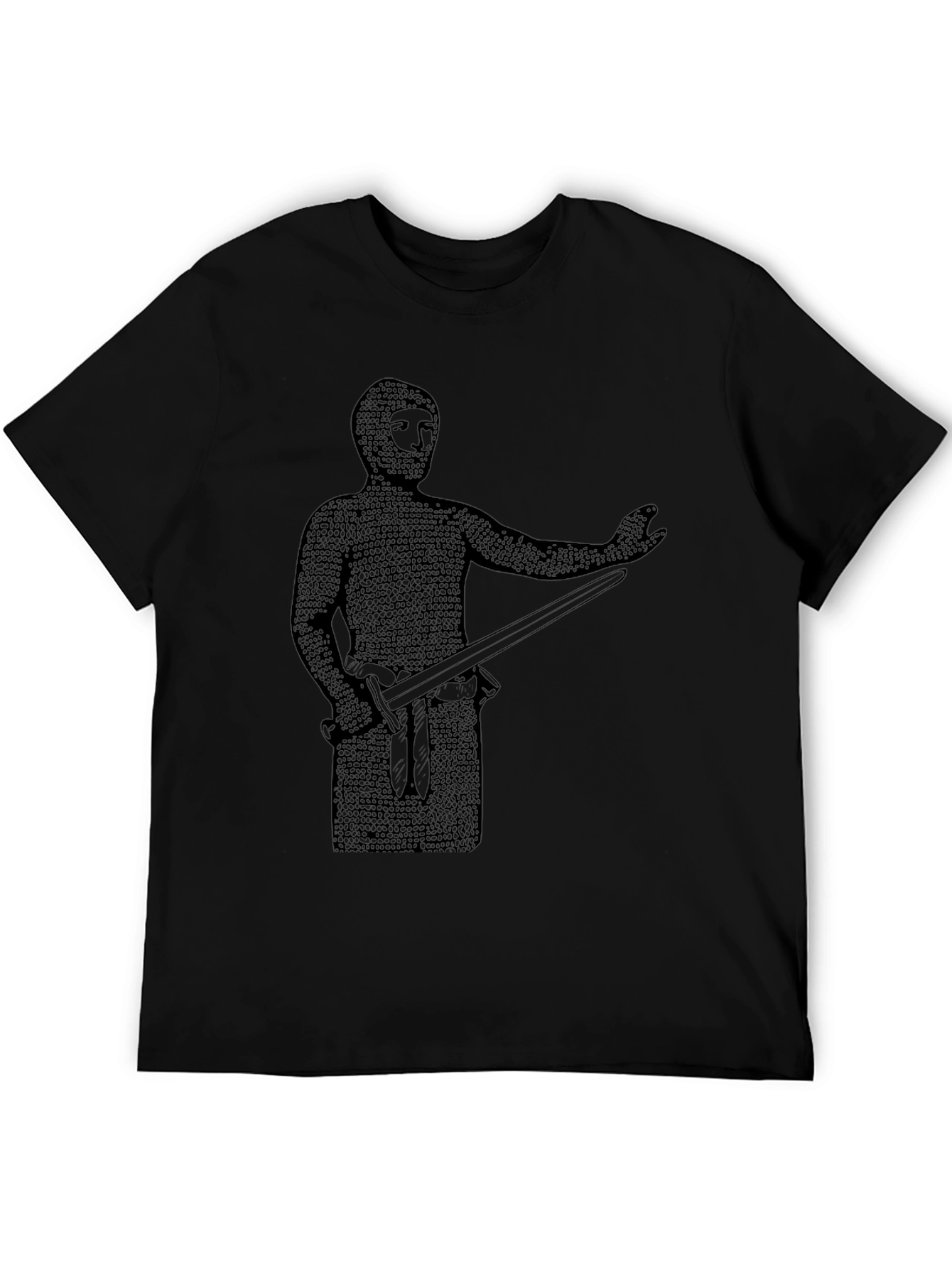 Black Medieval Knight T-Shirt - Chainmail Graphic Tee view 5
