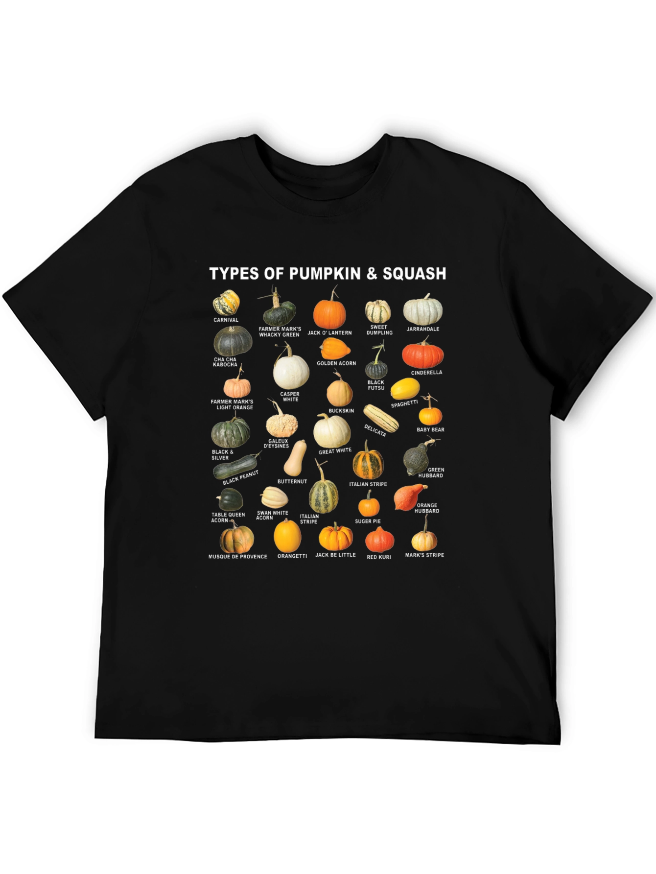 Pumpkin & Squash Types Graphic T-Shirt - 5