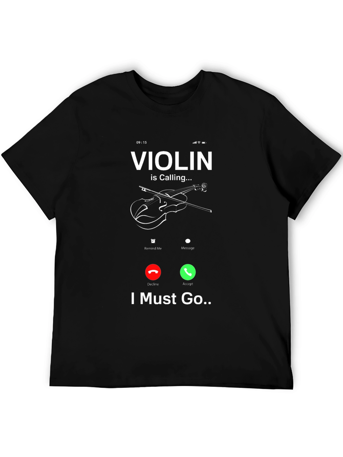 Black Violin is Calling Funny Music T-Shirt view 5