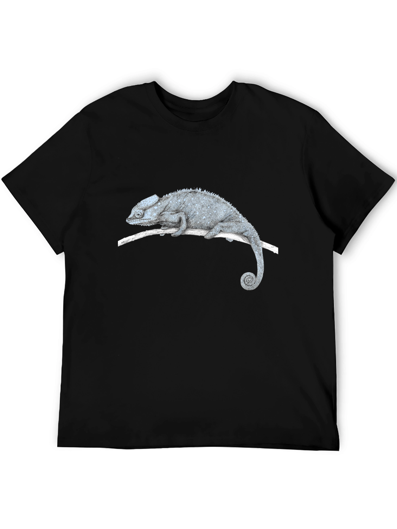 Black Chameleon Graphic Tee - Black Casual T-Shirt view 5