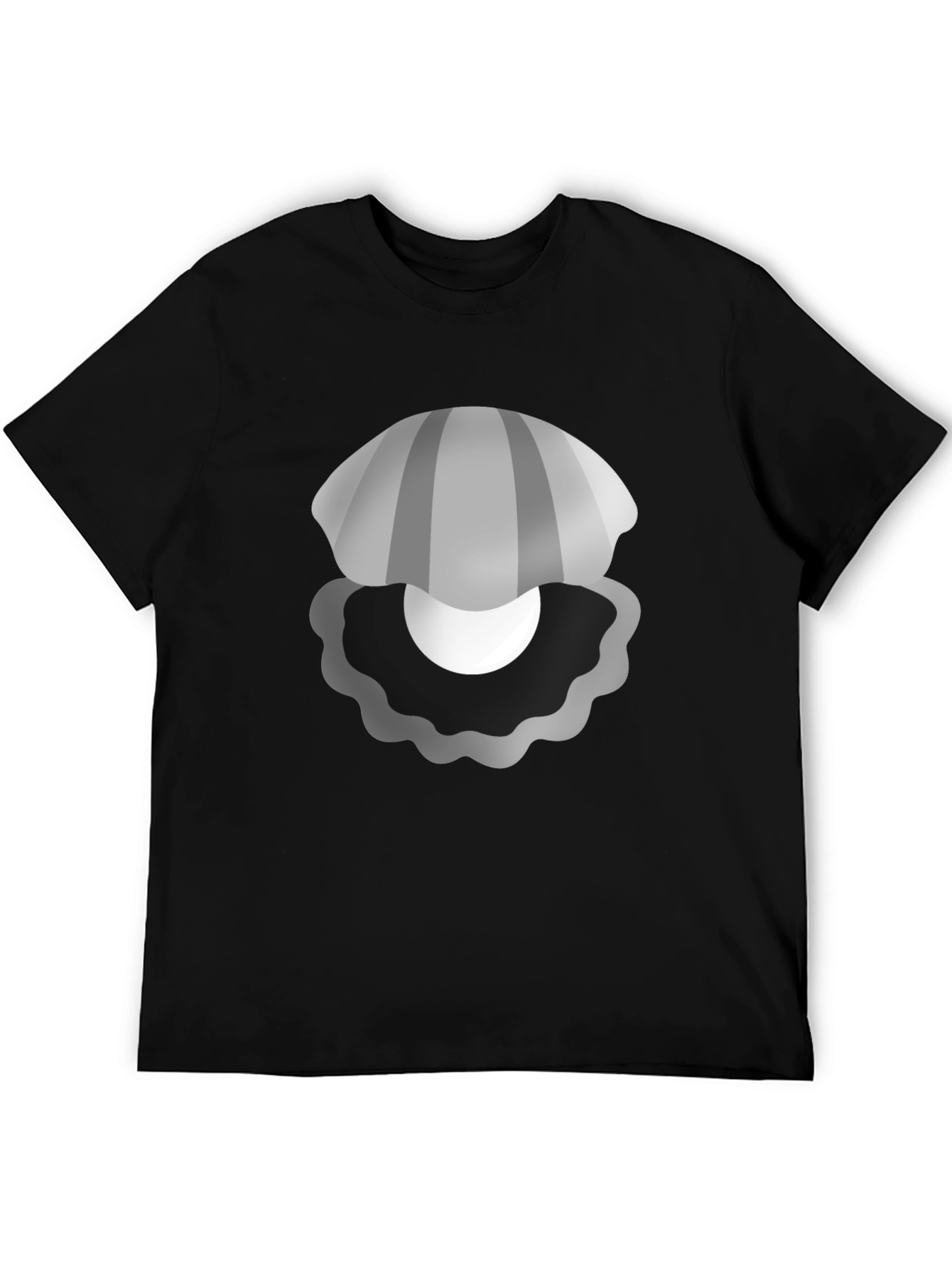 Black Oyster Pearl Graphic Black Tee - Novelty T-Shirt view 5