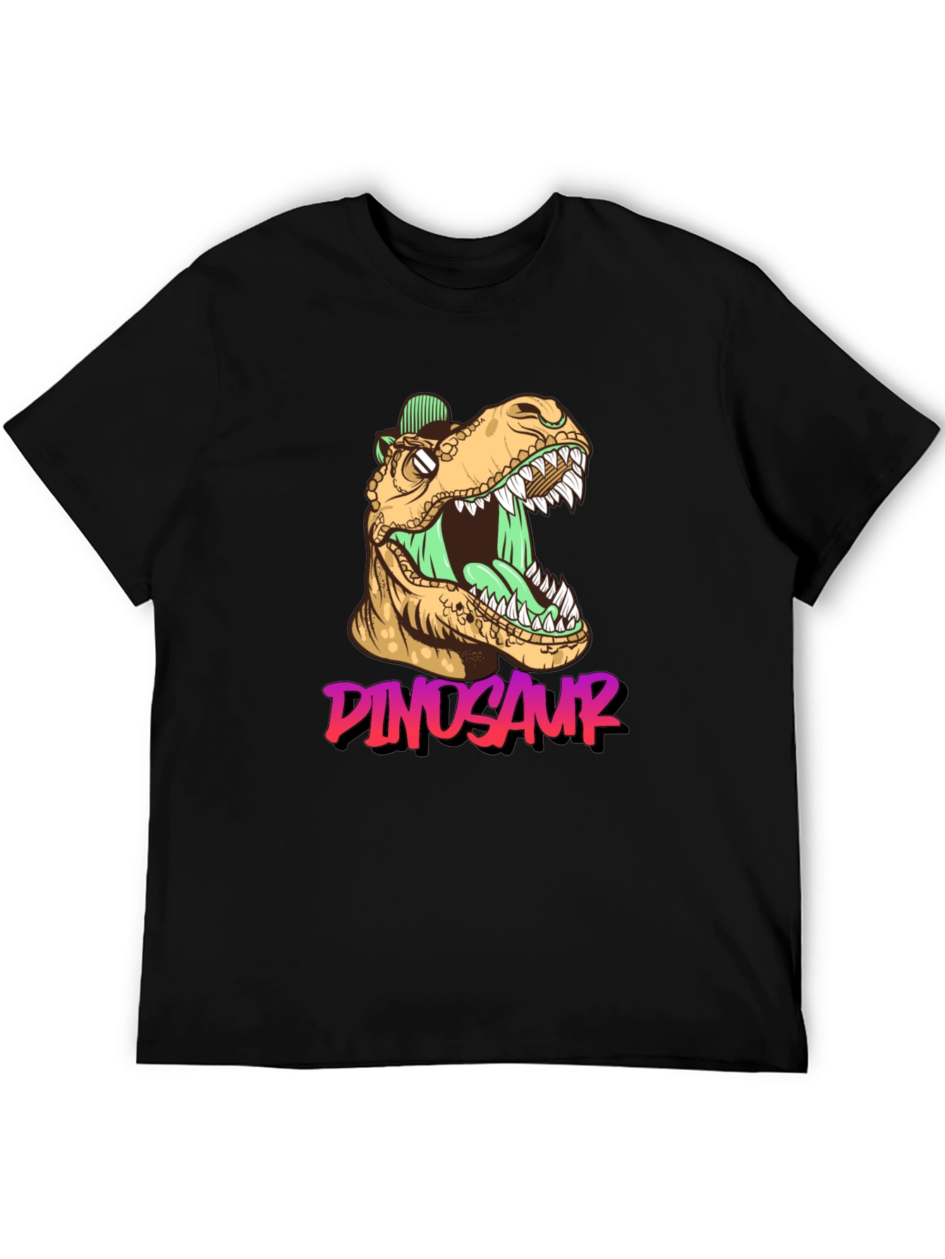 Black Dinosaur Graphic T-Shirt - Roaring Style view 5