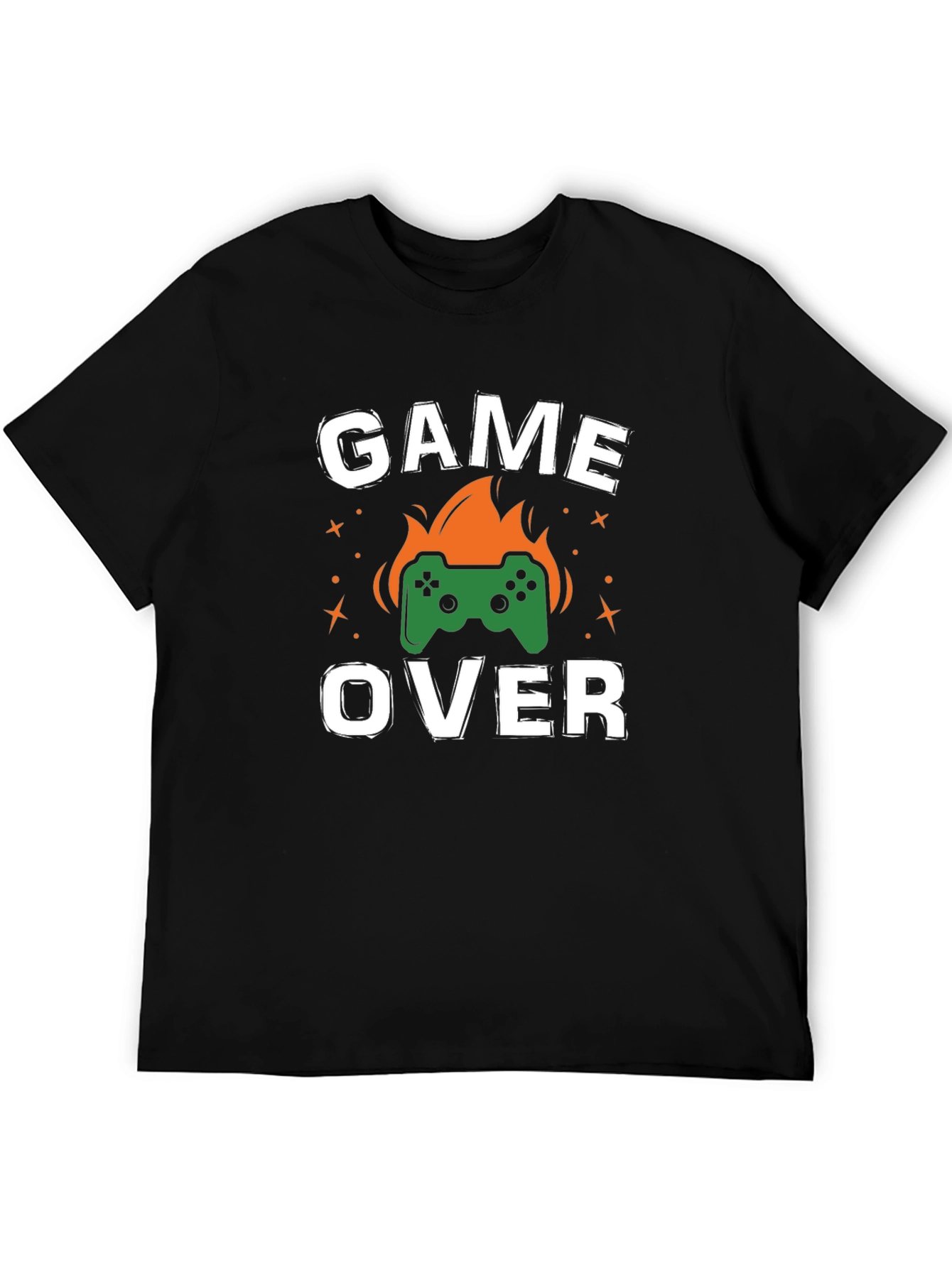 Black Game Over Graphic Print Black T-Shirt view 5