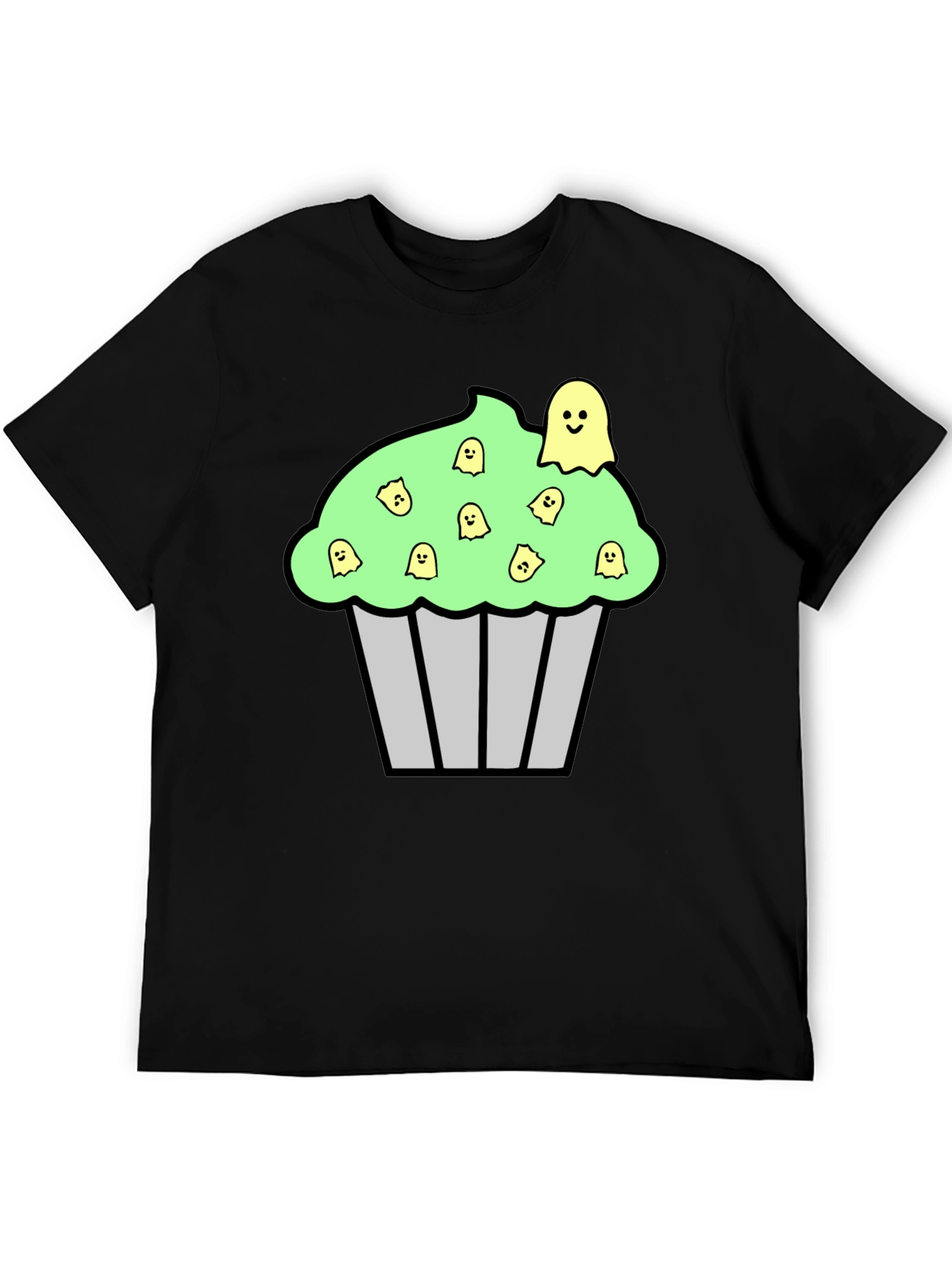 Black Spooky Cupcake Graphic Tee - Halloween T-Shirt view 5