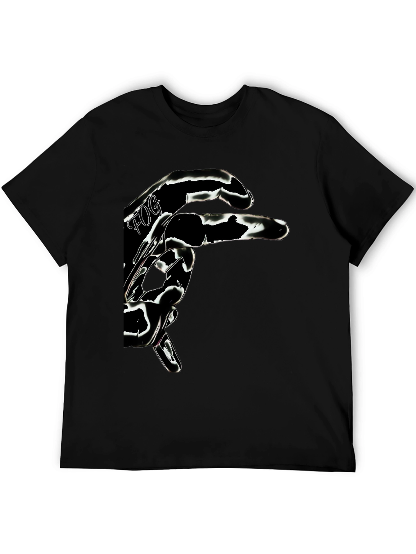 Black Abstract Graphic Print Men's Black T-Shirt view 5