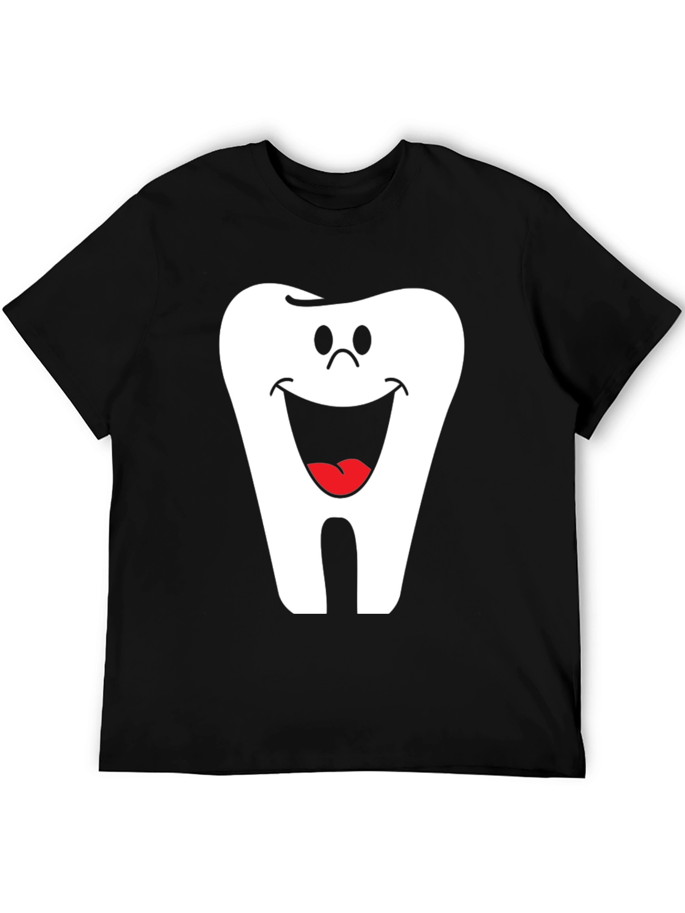 Black Smiling Tooth Graphic T-Shirt - Dentist Humor Tee view 5
