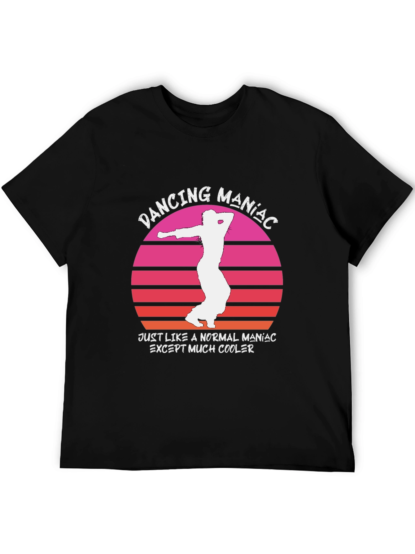Black Dancing Maniac T-Shirt - Cool Retro Design view 5