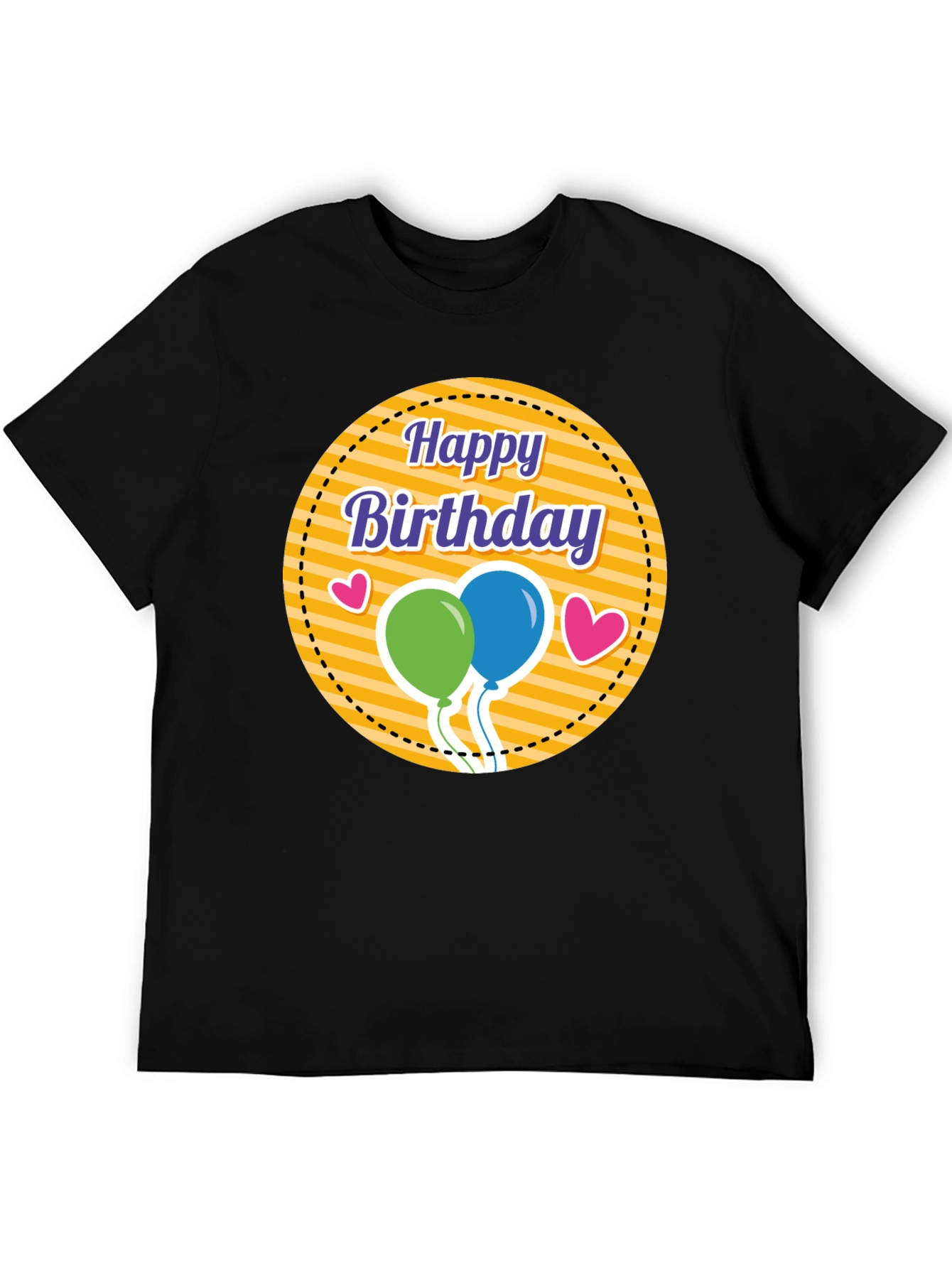 Black Happy Birthday Graphic Tee - Black T-Shirt view 5