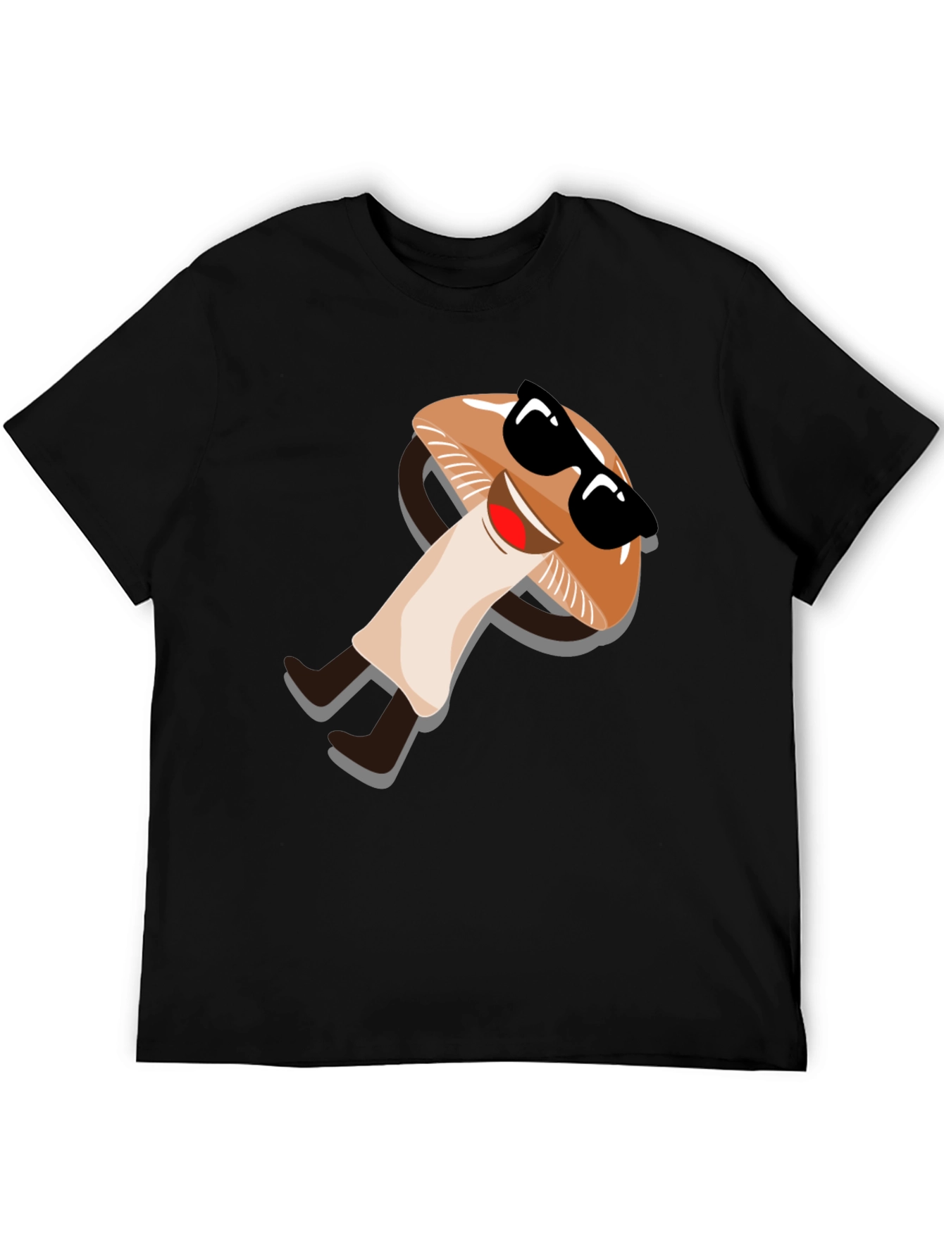 Black Cool Mushroom Graphic Tee view 5