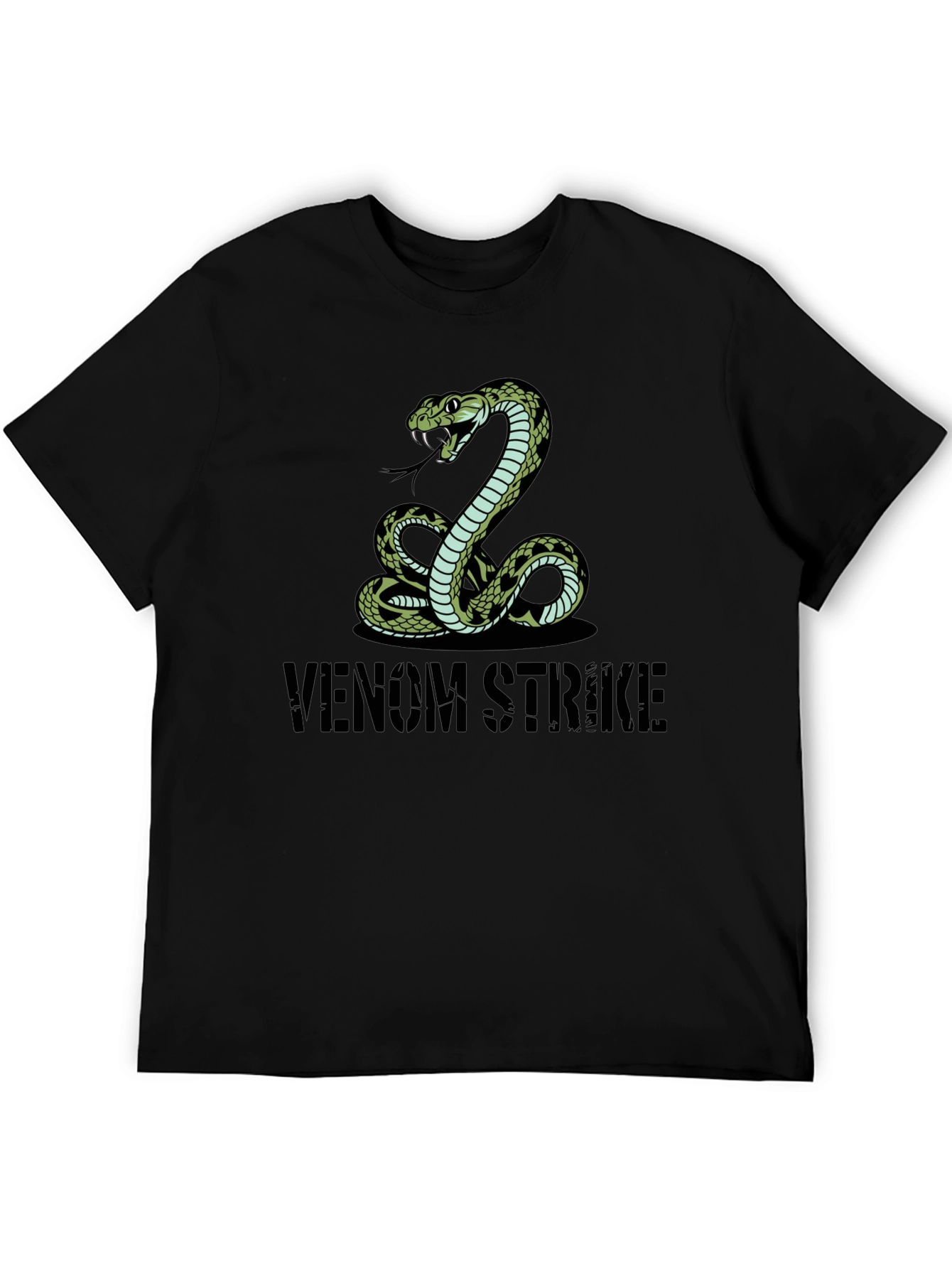 Black Venom Strike Snake Graphic Tee view 5