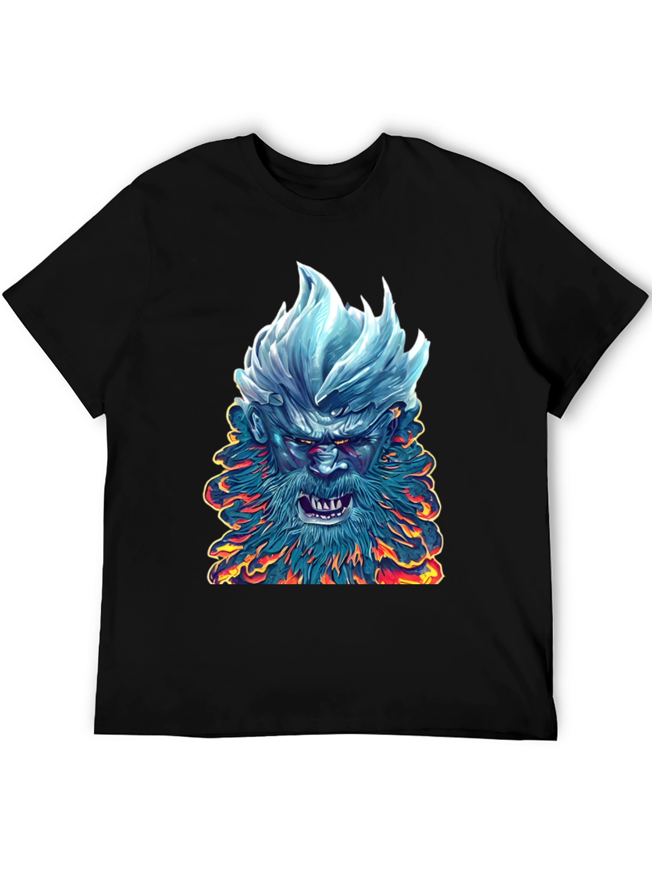 Black Ice & Fire Demon Graphic Tee - Black view 5