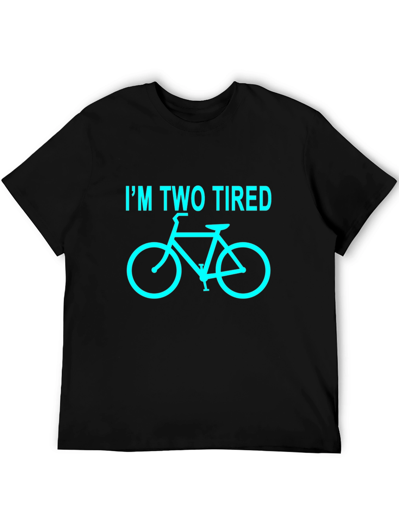 Black I'm Two Tired Bicycle Graphic Tee - Black view 5