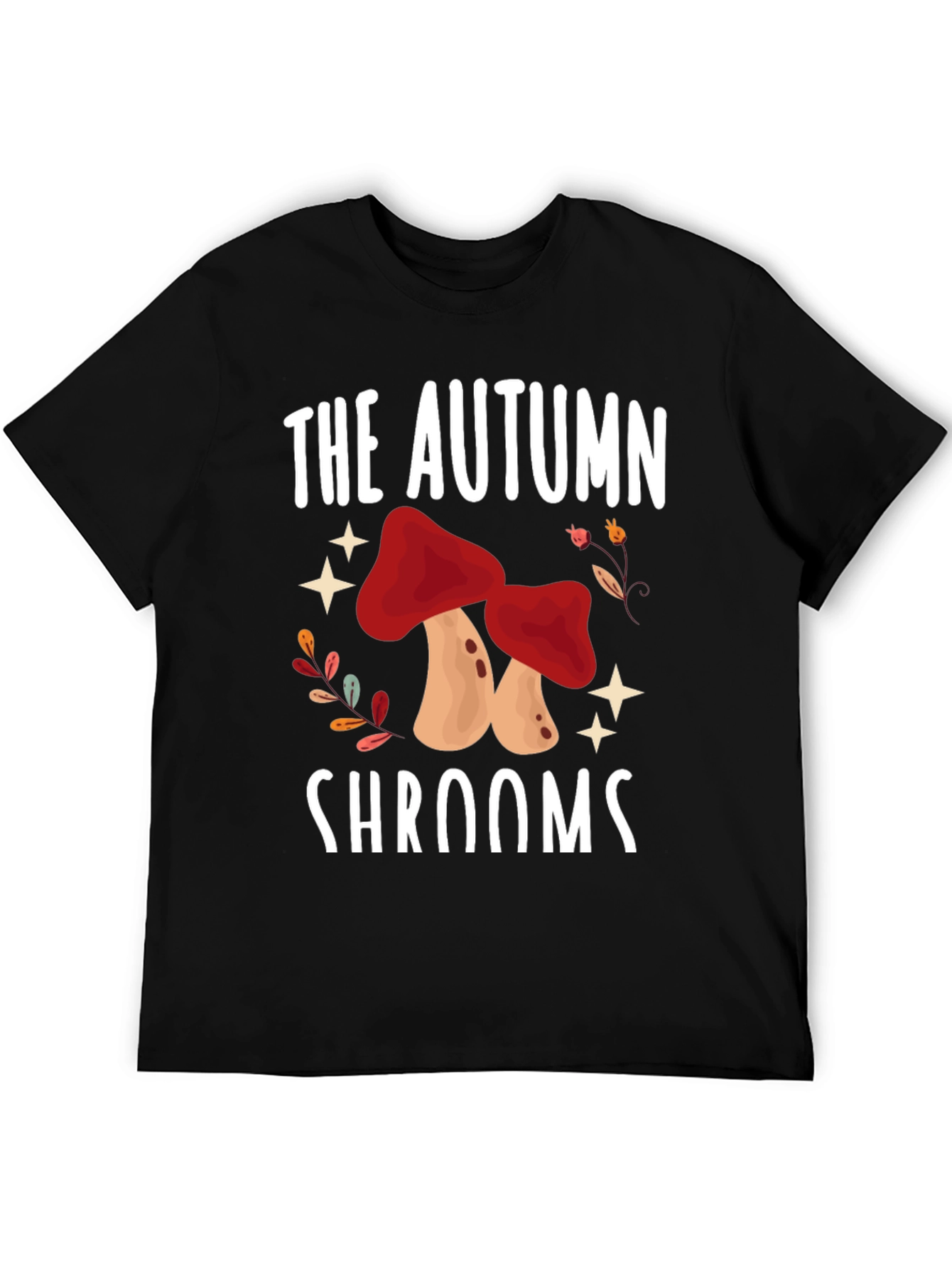 Black Autumn Shrooms T-Shirt - Mushroom Season Tee view 5