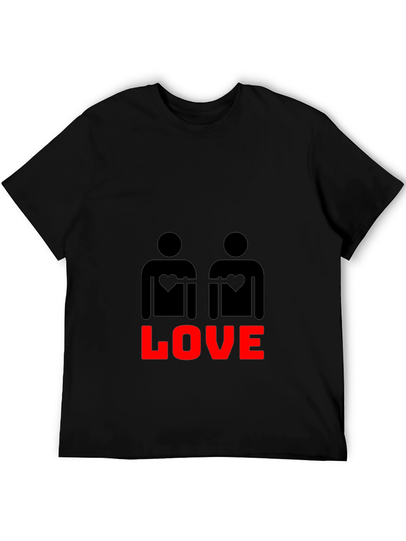 Black Love Wins Graphic Tee - Black Cotton Blend view 5