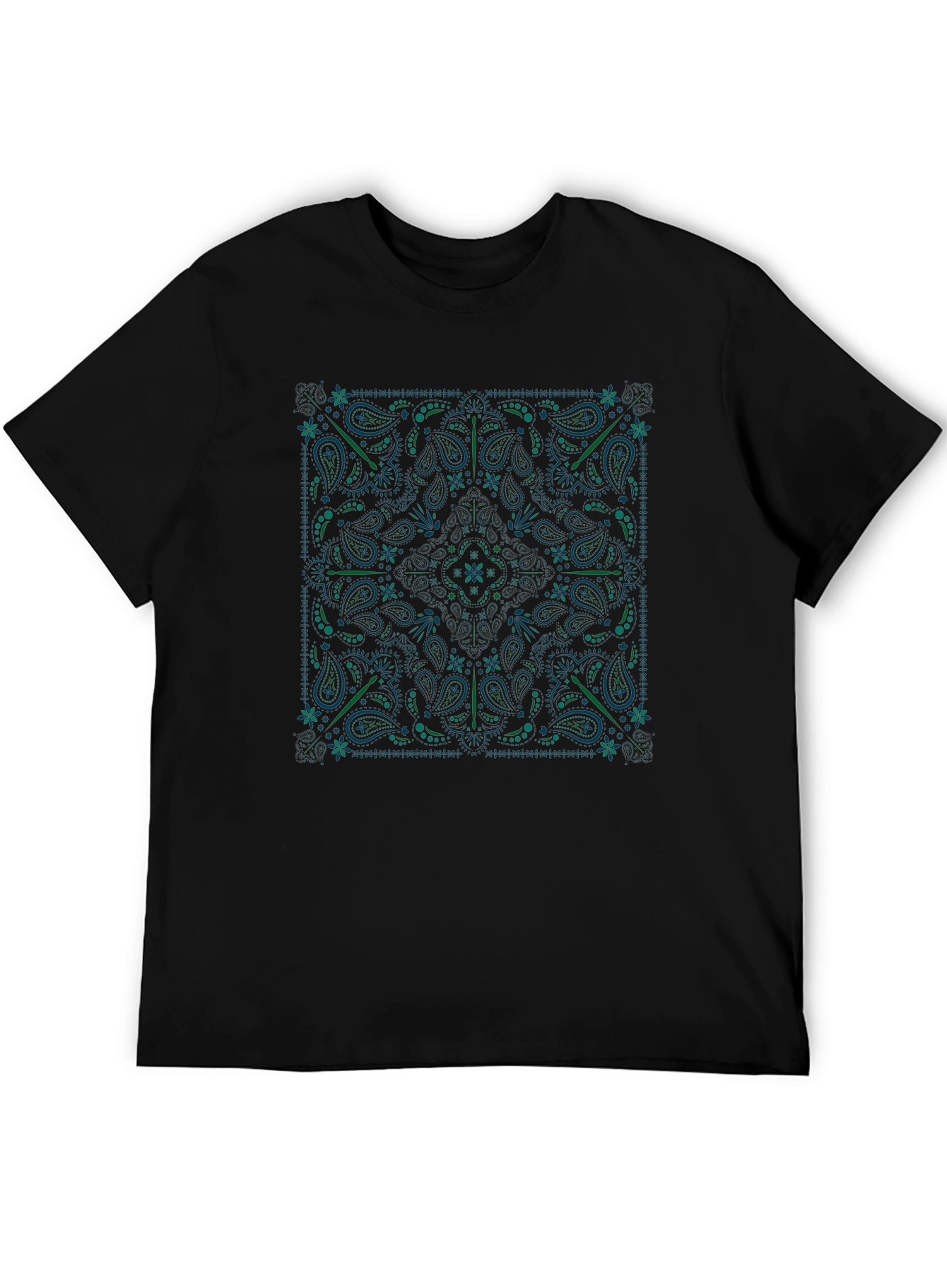 Black Black Bandana Paisley Graphic T-Shirt view 5