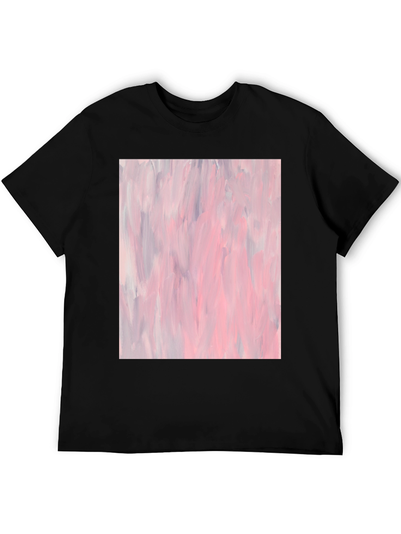 Black Abstract Art Black Cotton T-Shirt view 5