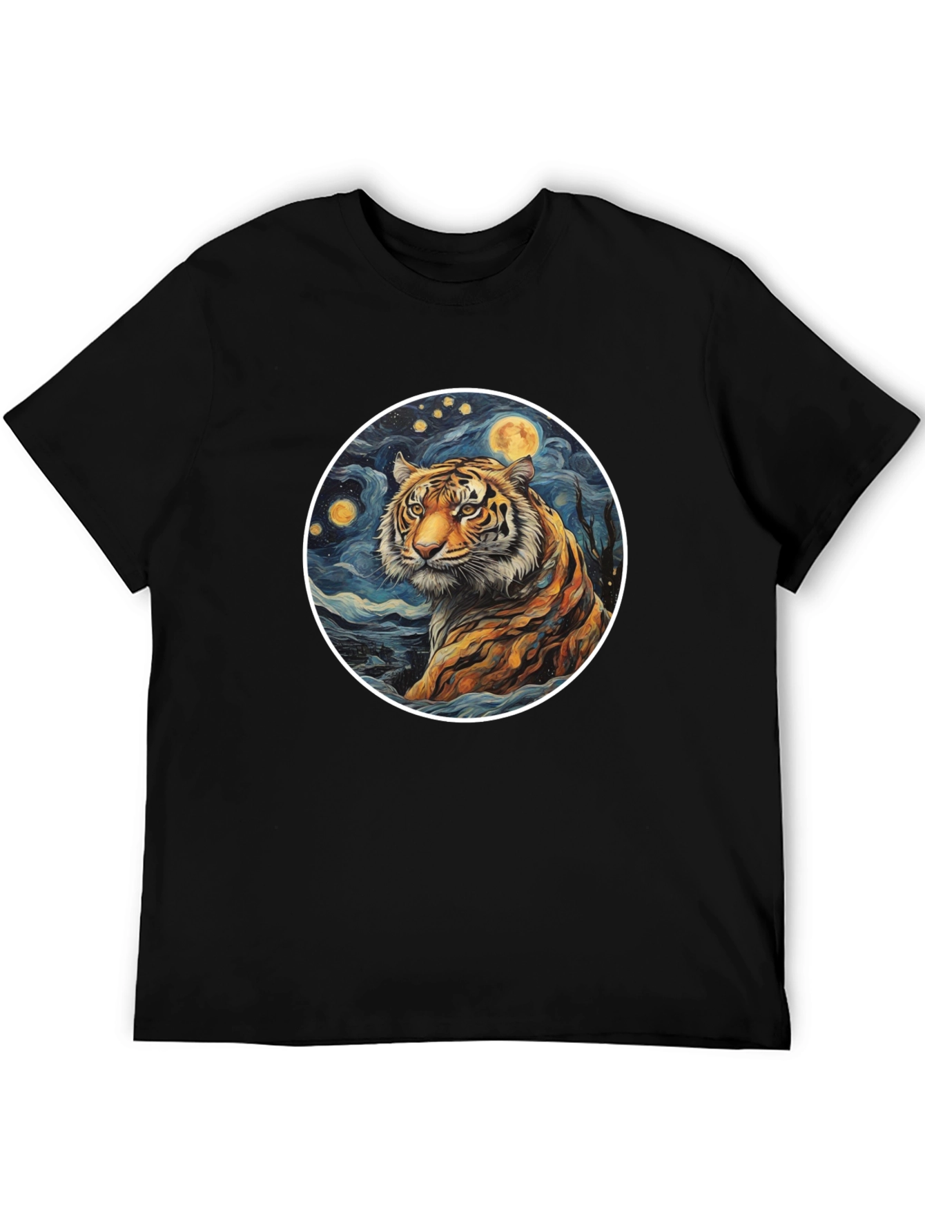 Tiger Moon Graphic Tee - Artistic Men's T-Shirt - 5