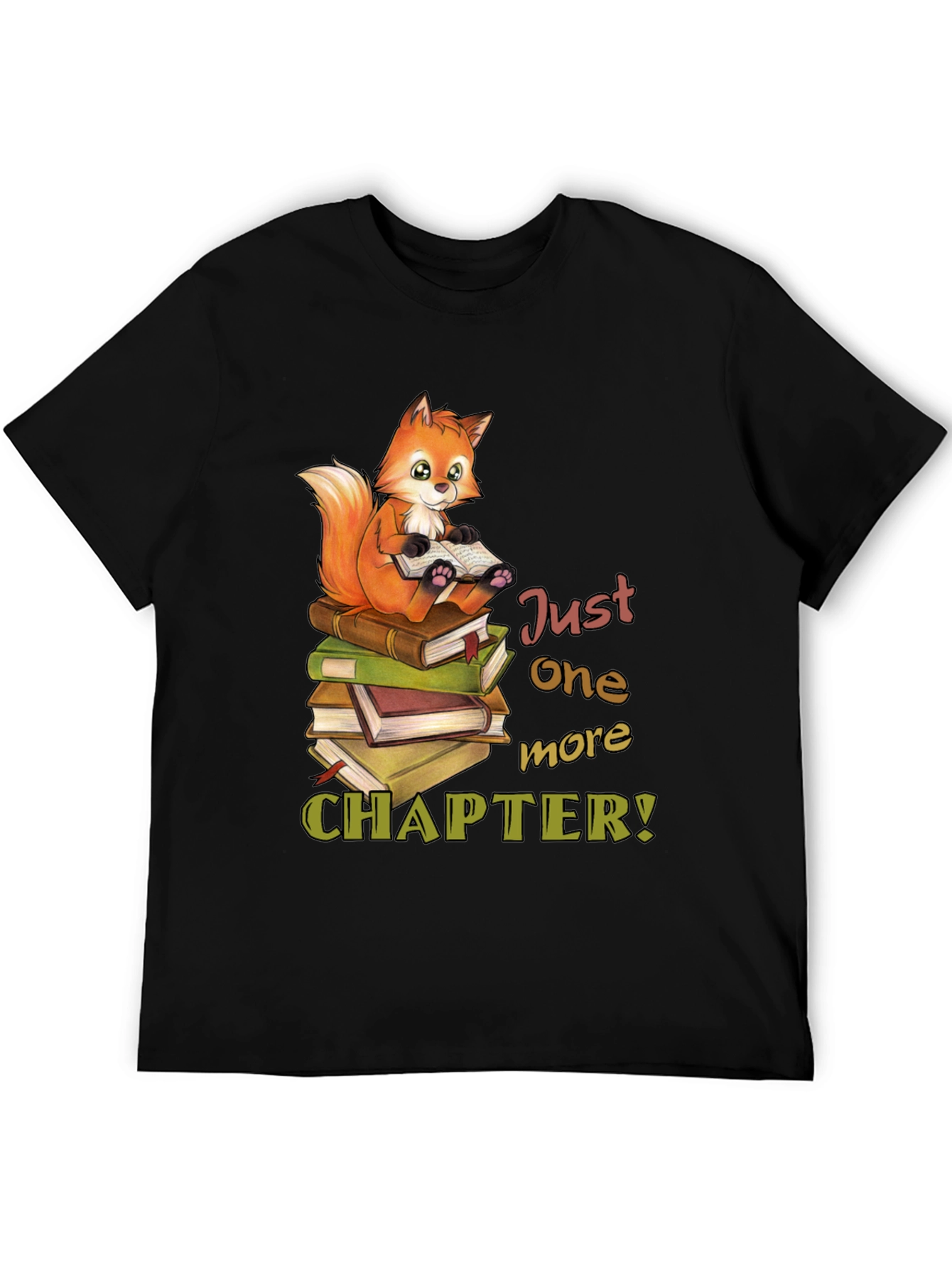 Black Bookworm Fox T-Shirt - Just One More Chapter view 5