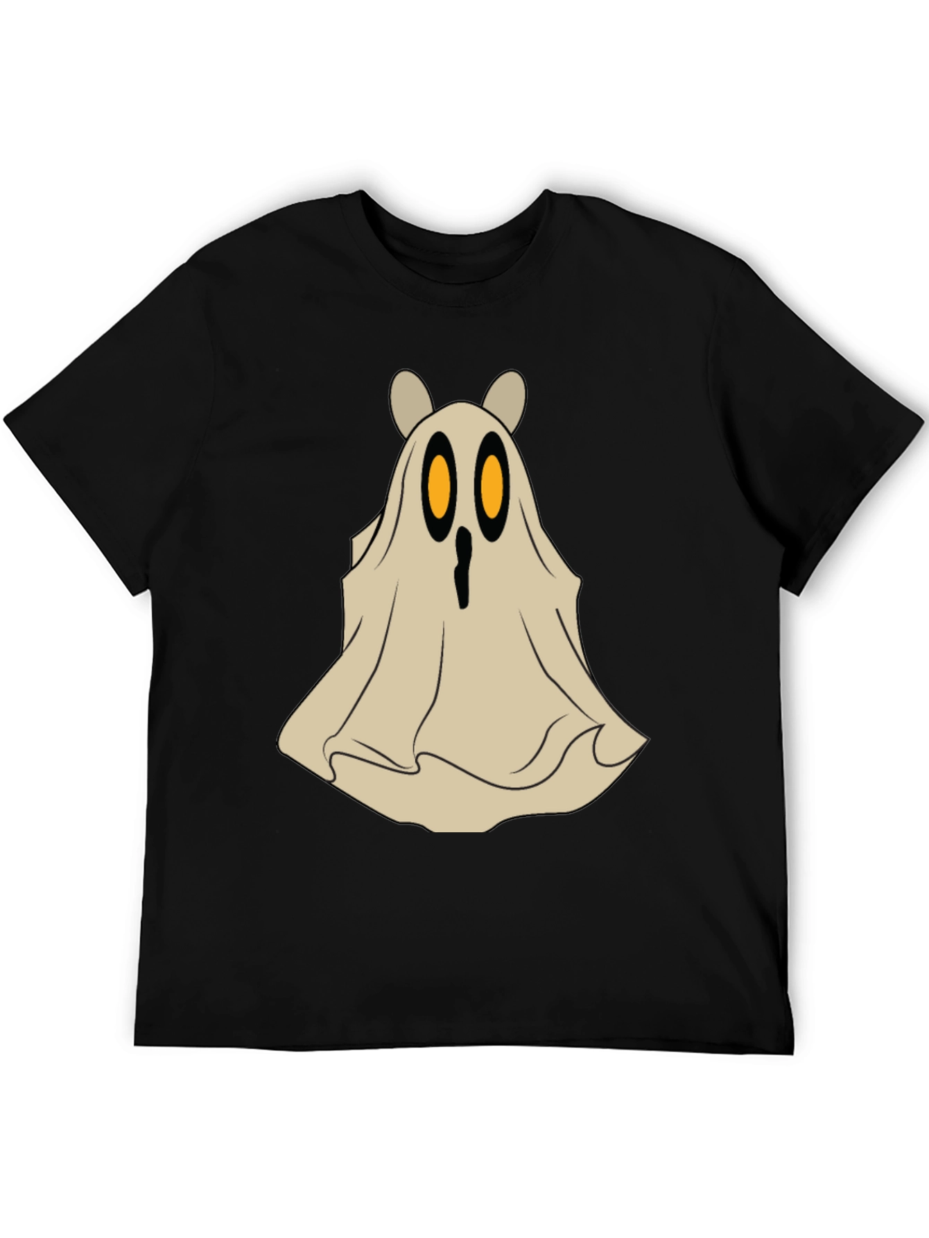 Black Spooky Cute Bear Ghost Halloween T-Shirt view 5