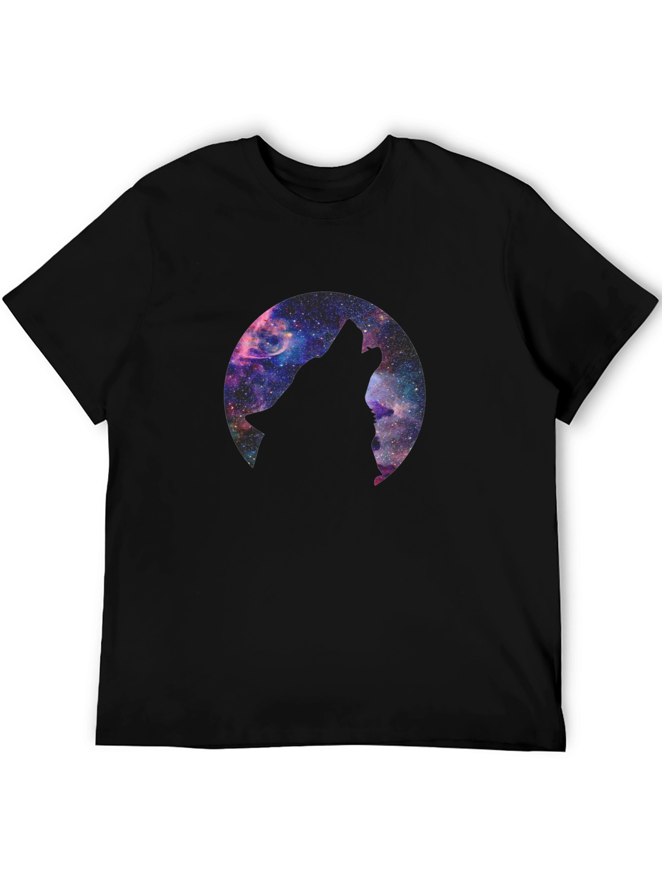 Black Cosmic Wolf T-Shirt - Black Graphic Tee view 5