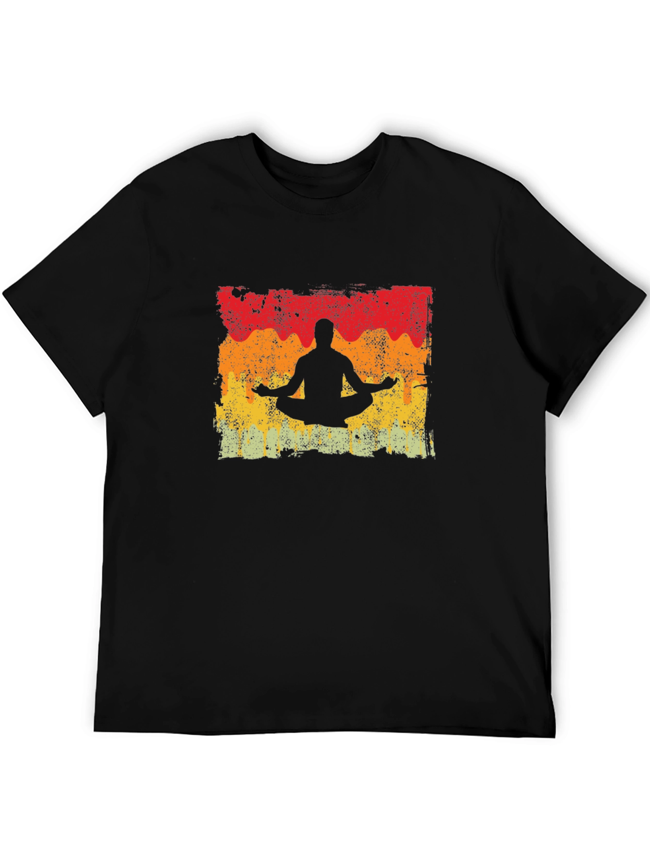 Black Yoga Pose Graphic T-Shirt - Men's Black Tee view 5