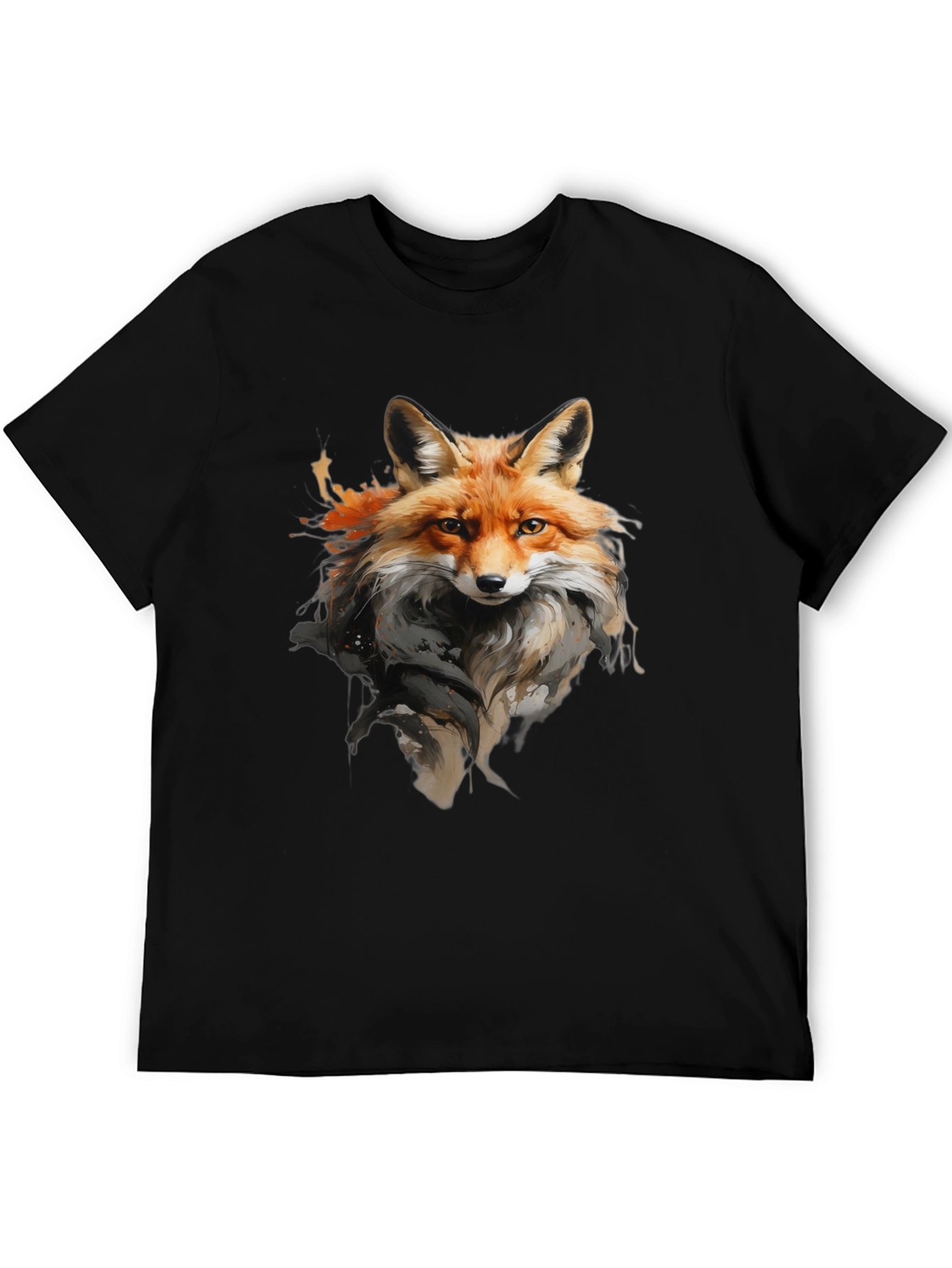 Black Fox Graphic T-Shirt: Stylish Animal Print Tee view 5