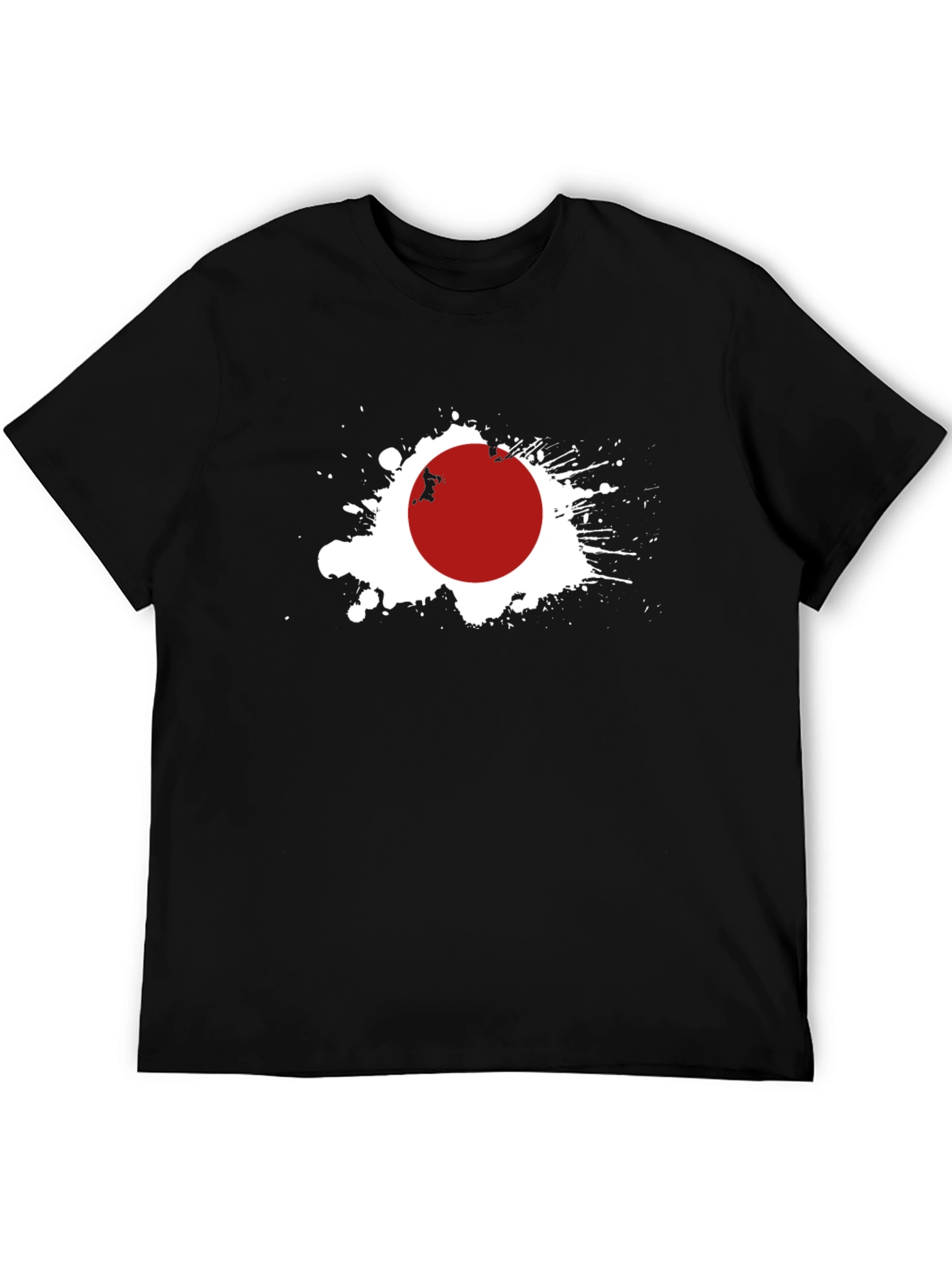 Black Japan Flag Graphic Tee - Black Crew Neck T-Shirt view 5
