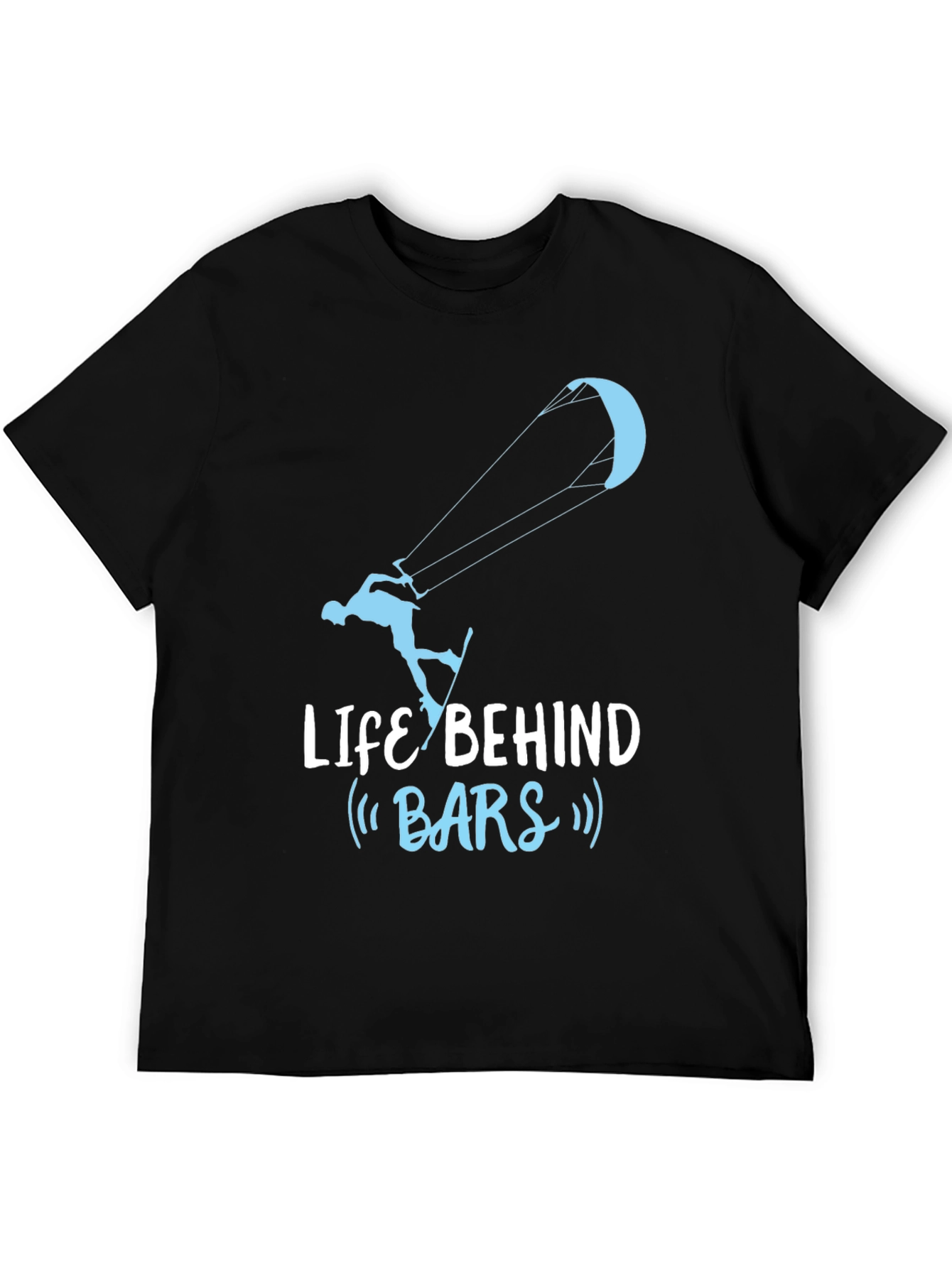 Black Life Behind Bars Kitesurfing T-Shirt - Cool Design view 5