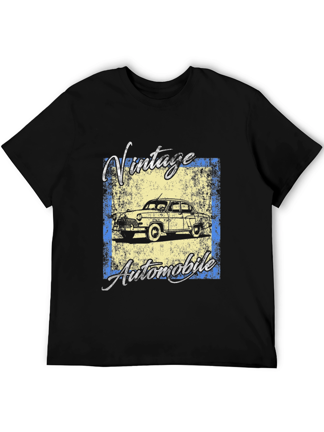 Black Vintage Automobile Graphic Tee - Classic Car Lovers view 5
