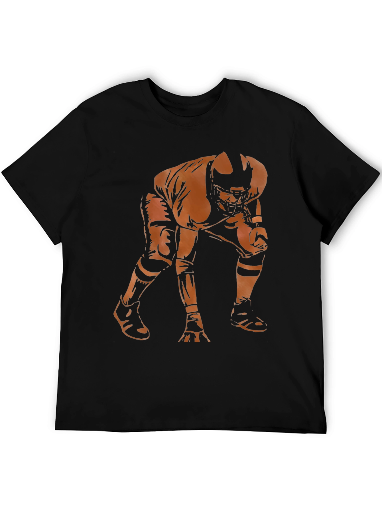 Black Football Player Graphic Tee - Stylish Men's T-Shirt view 5