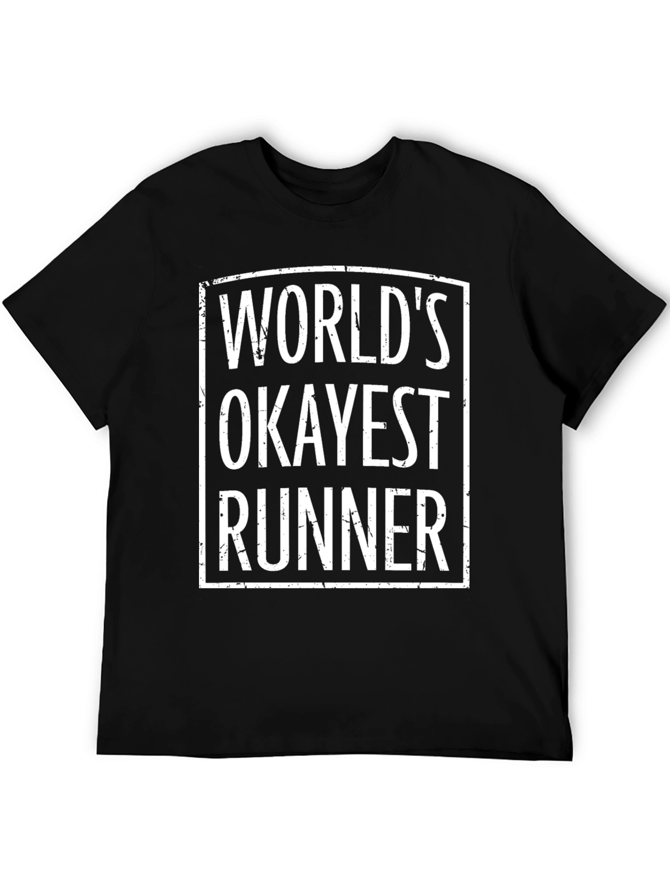 Black World's Okayest Runner Graphic T-Shirt view 5