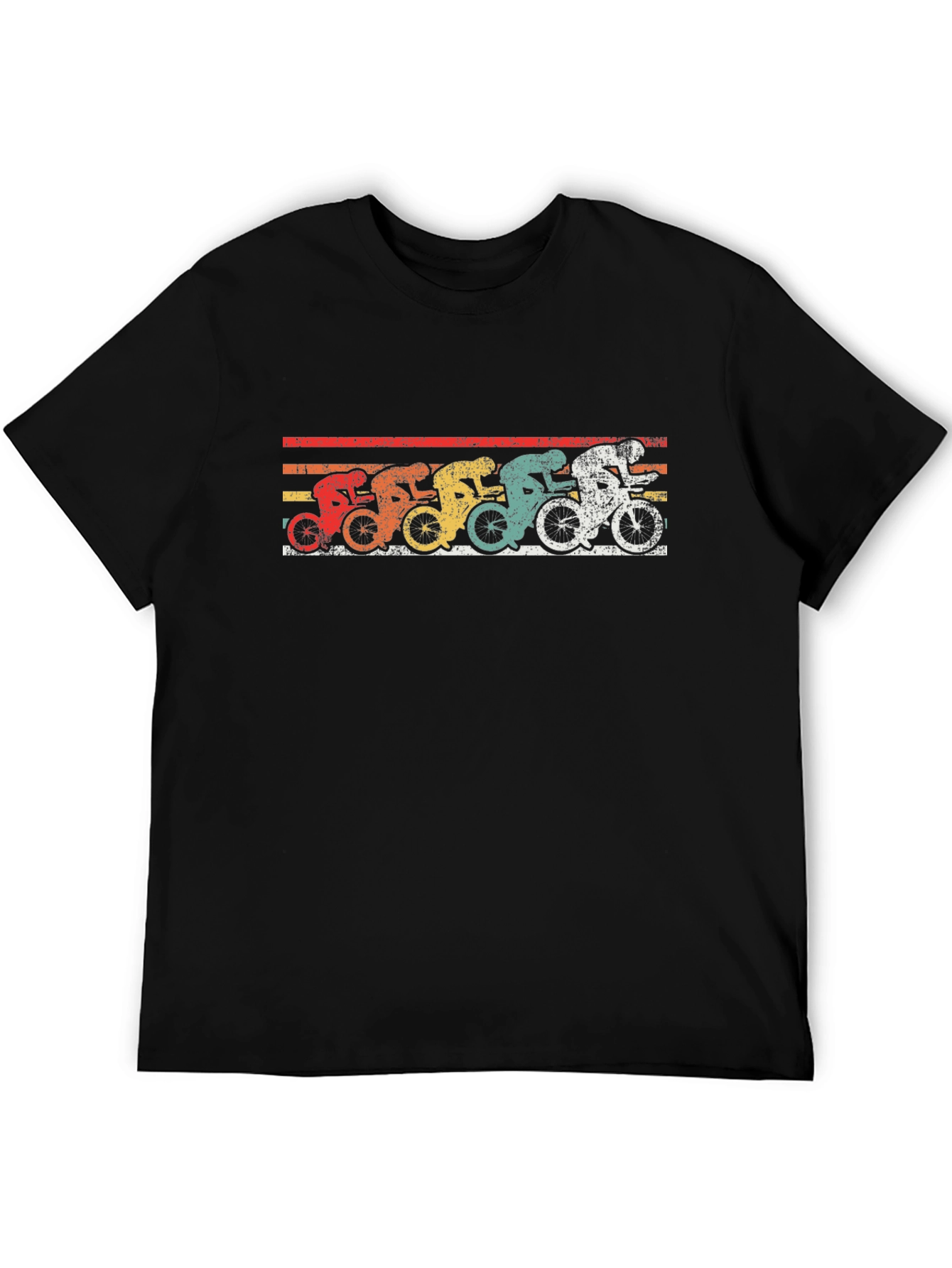 Black Vintage Cycling T-Shirt - Retro Bicycle Design view 5