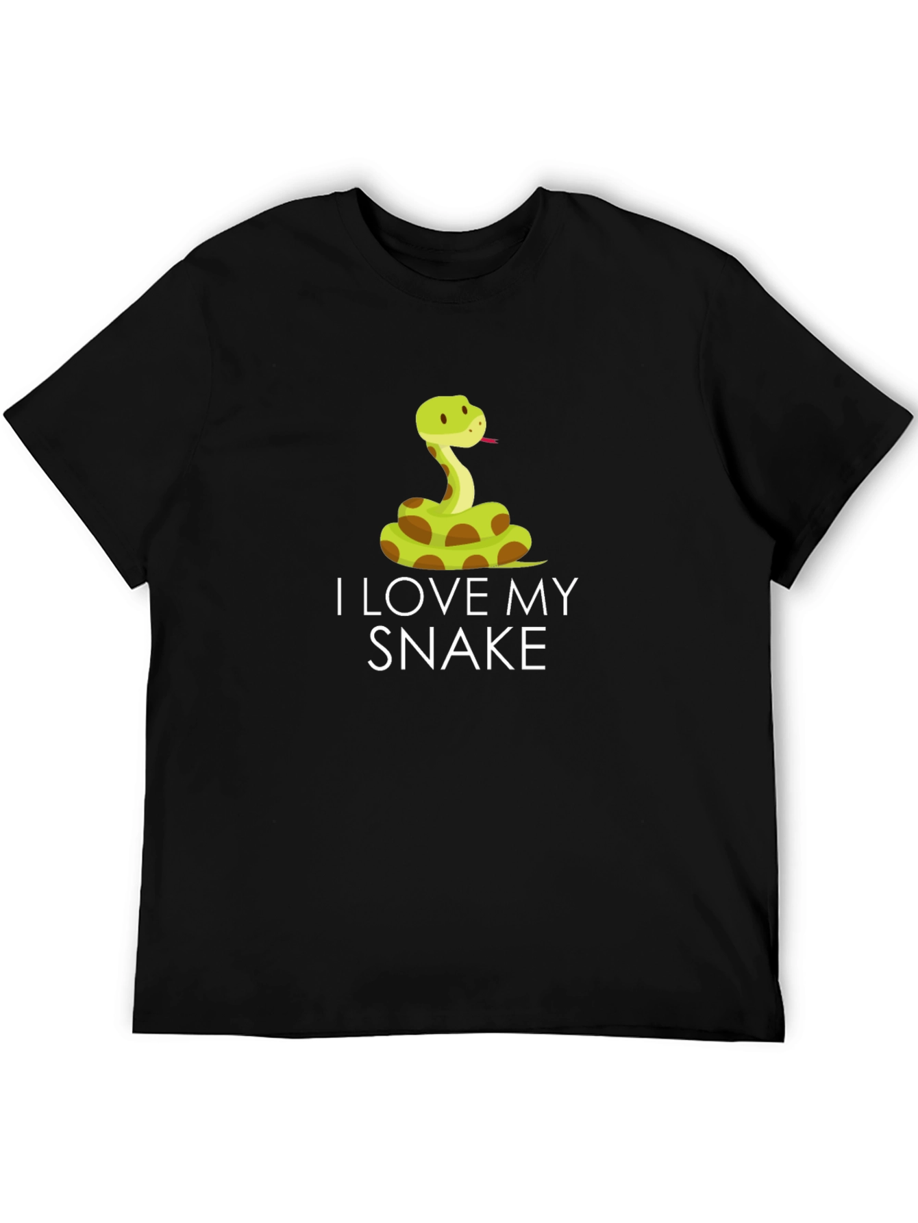 Black I Love My Snake T-Shirt - Cute Reptile Pet Tee view 5