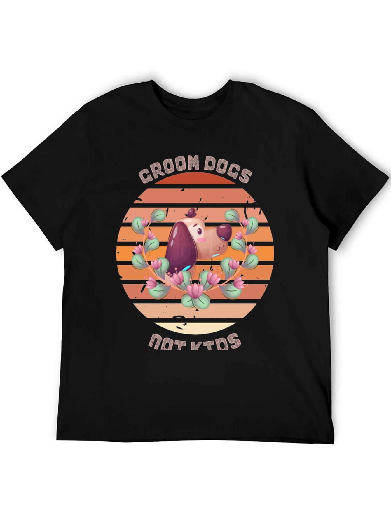 Black Groom Dogs Not Kids T-Shirt view 5