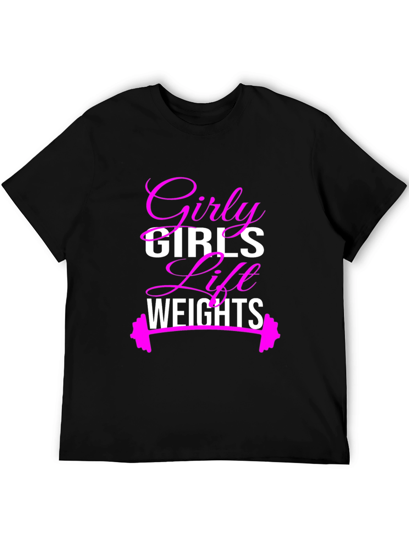 Black Girly Girls Lift Weights T-Shirt - Fitness Apparel view 5