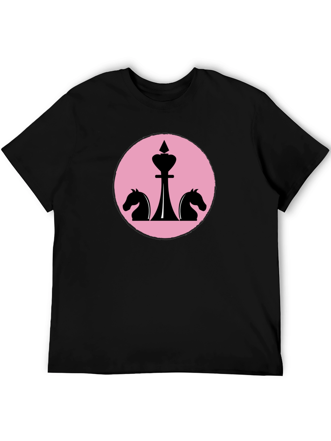 Black Chess King & Knights Graphic Tee - Stylish Black Cotton T-Shirt view 5