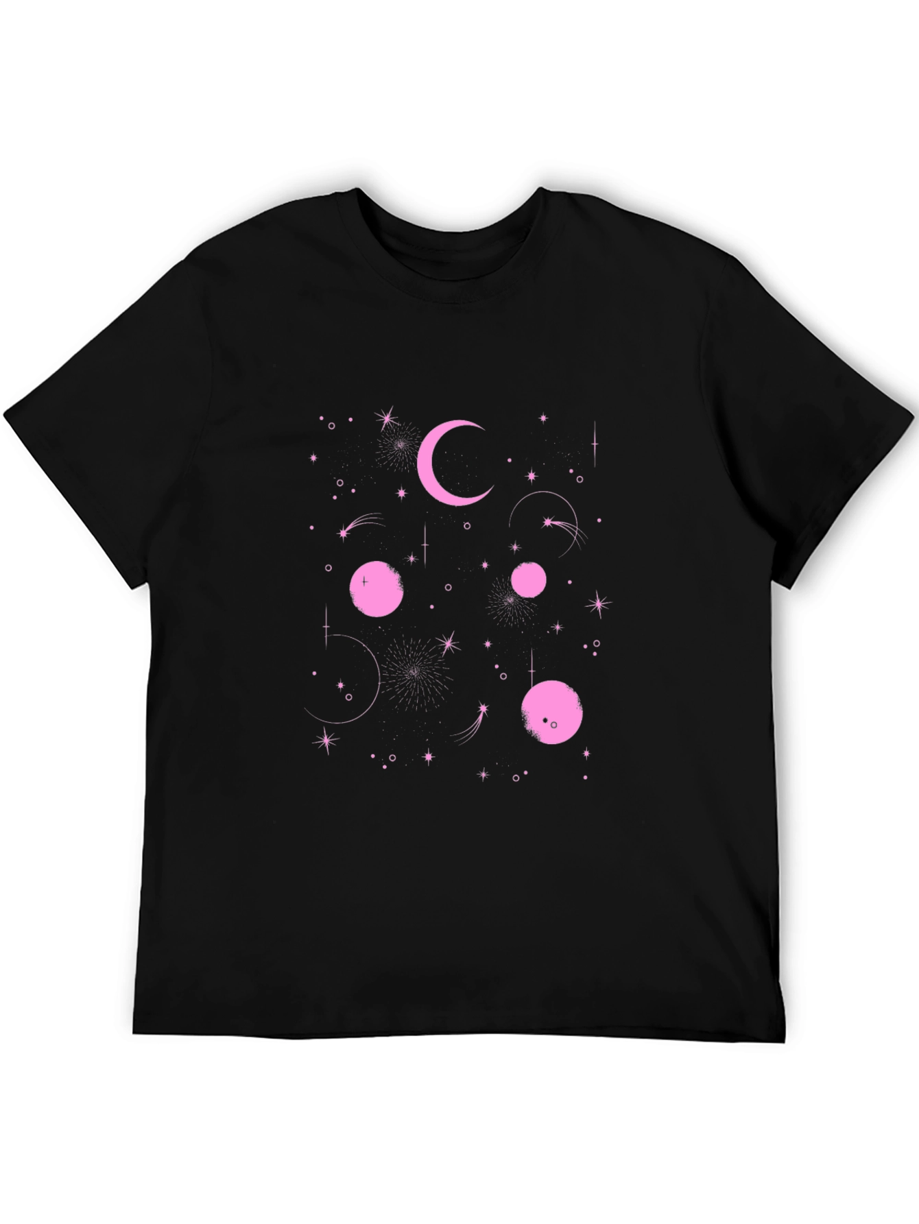 Black Celestial Pink Graphic Black T-Shirt view 5