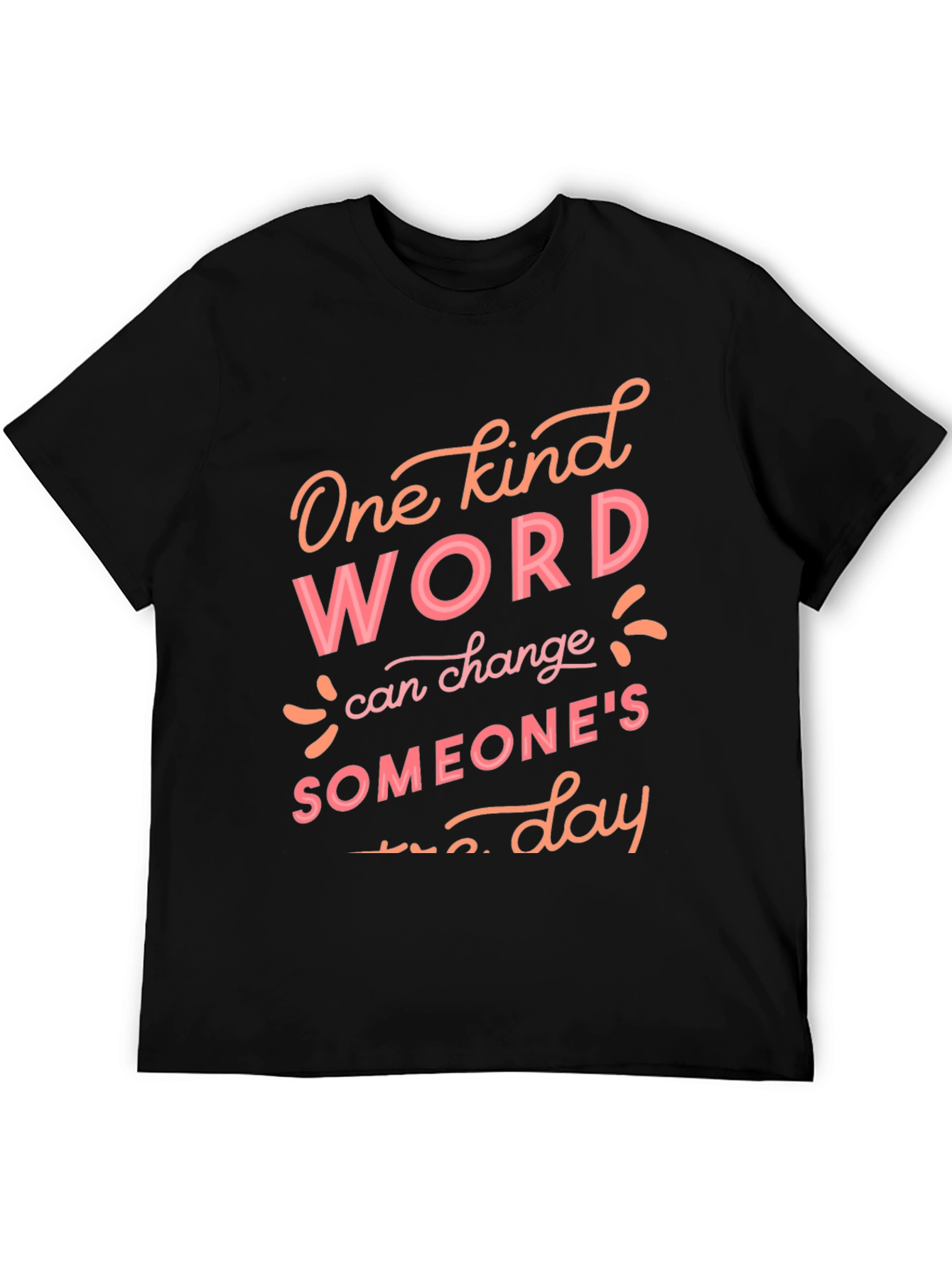 Black Kind Word T-Shirt - Spread Positivity Daily! view 5