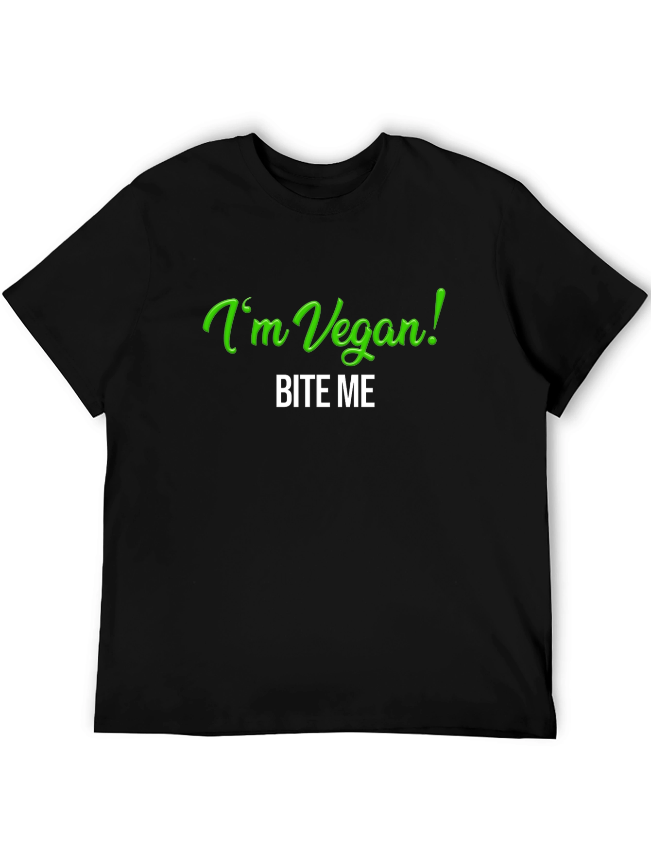 Black Vegan Bite Me T-Shirt - Black Tee view 5