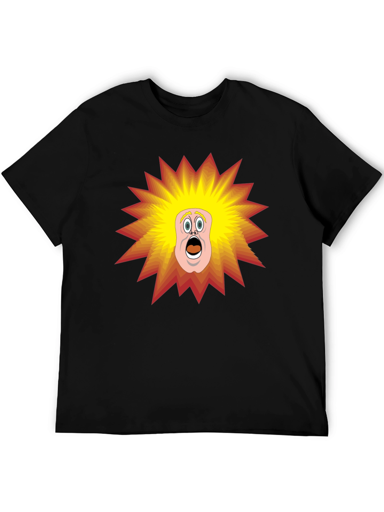 Black Cartoon Shock T-Shirt - Black Tee view 5