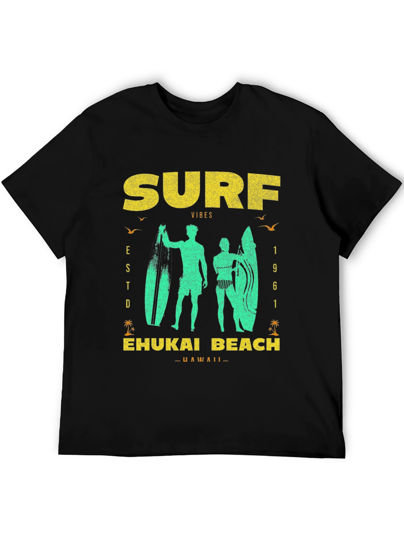 Black Surf Vibes T-Shirt | Ehukai Beach Hawaii view 5