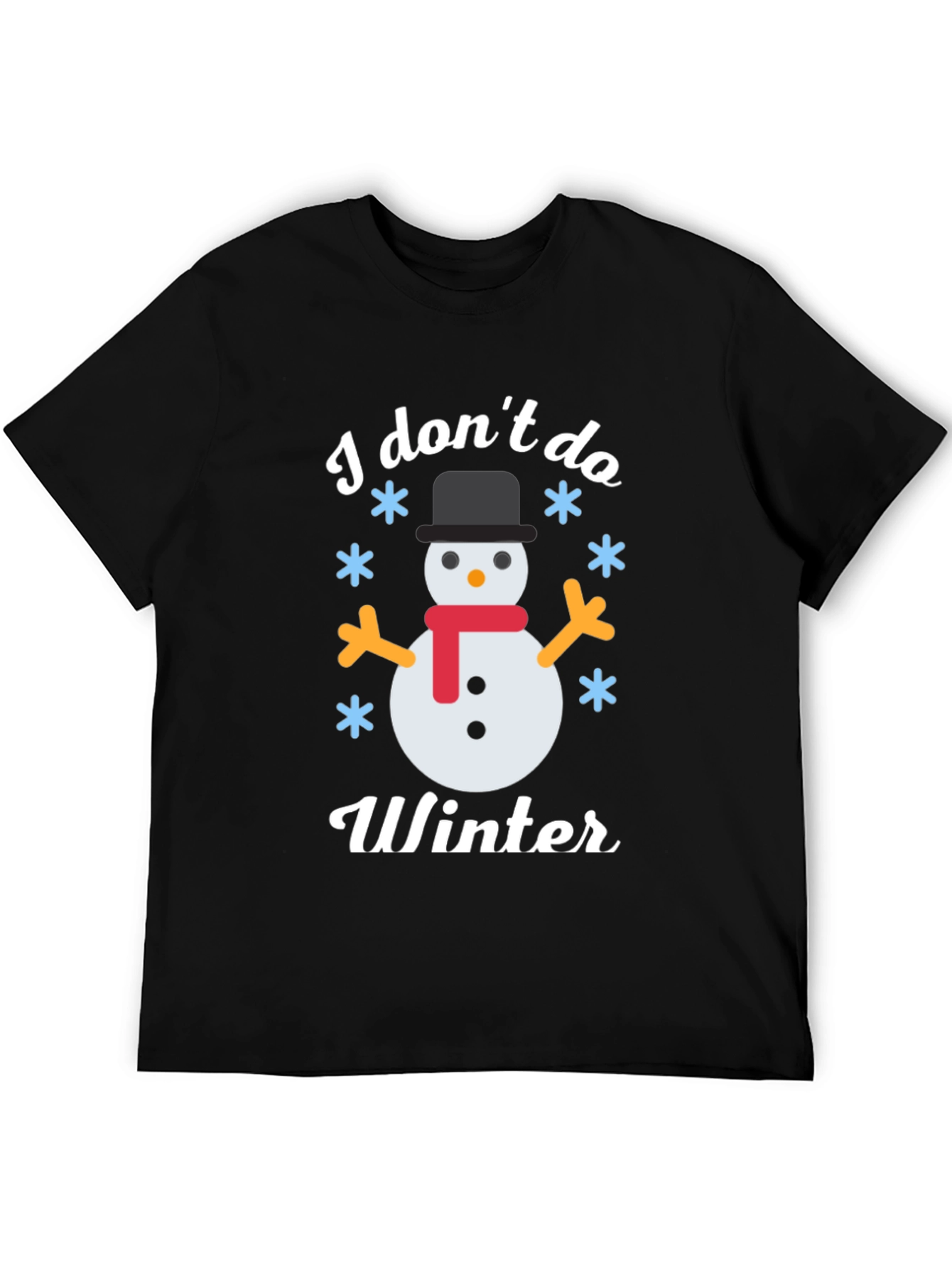 Black I Don't Do Winter Snowman Graphic Tee view 5