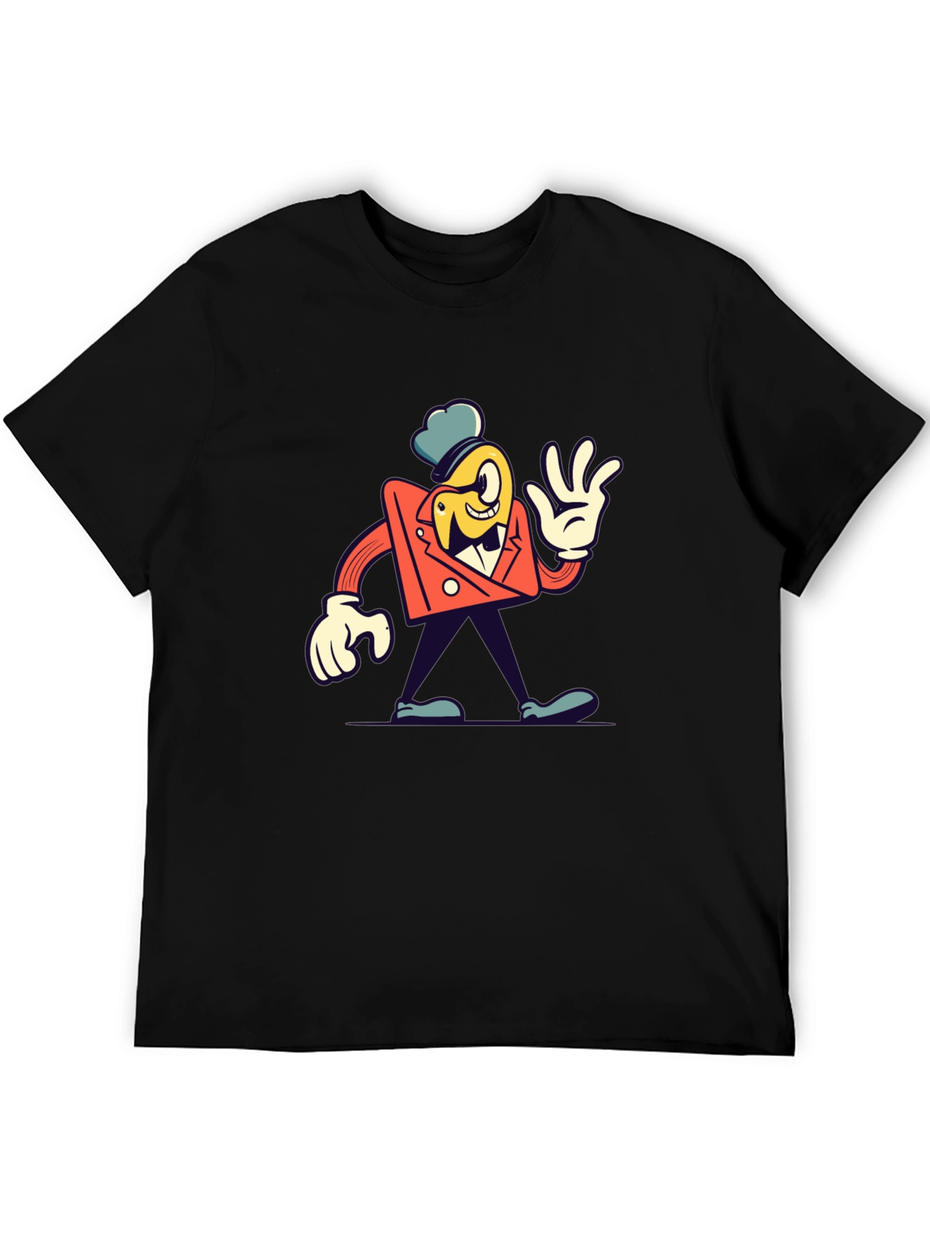 Black Cartoon Character Black T-Shirt view 5