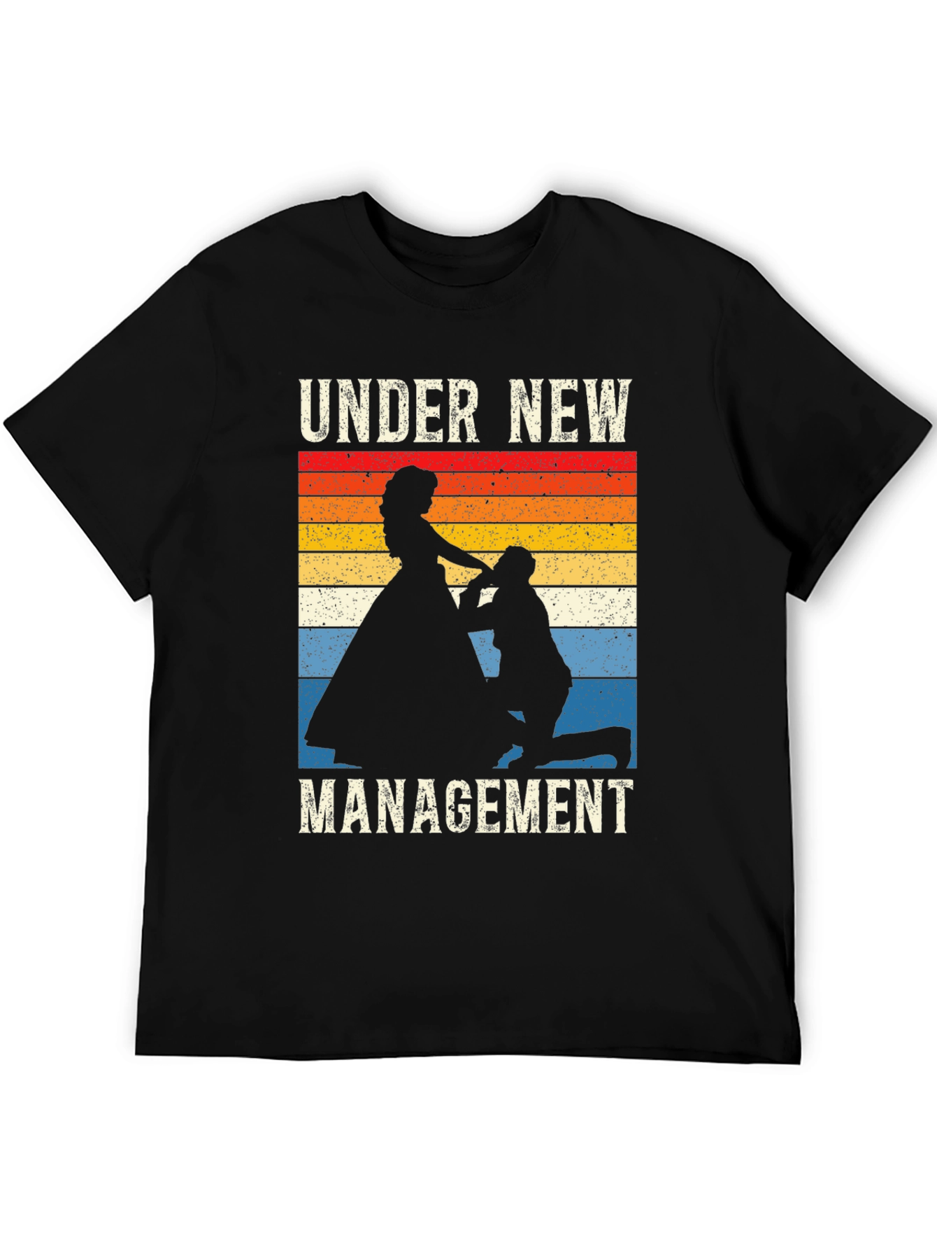 Black Under New Management Wedding Graphic T-Shirt view 5
