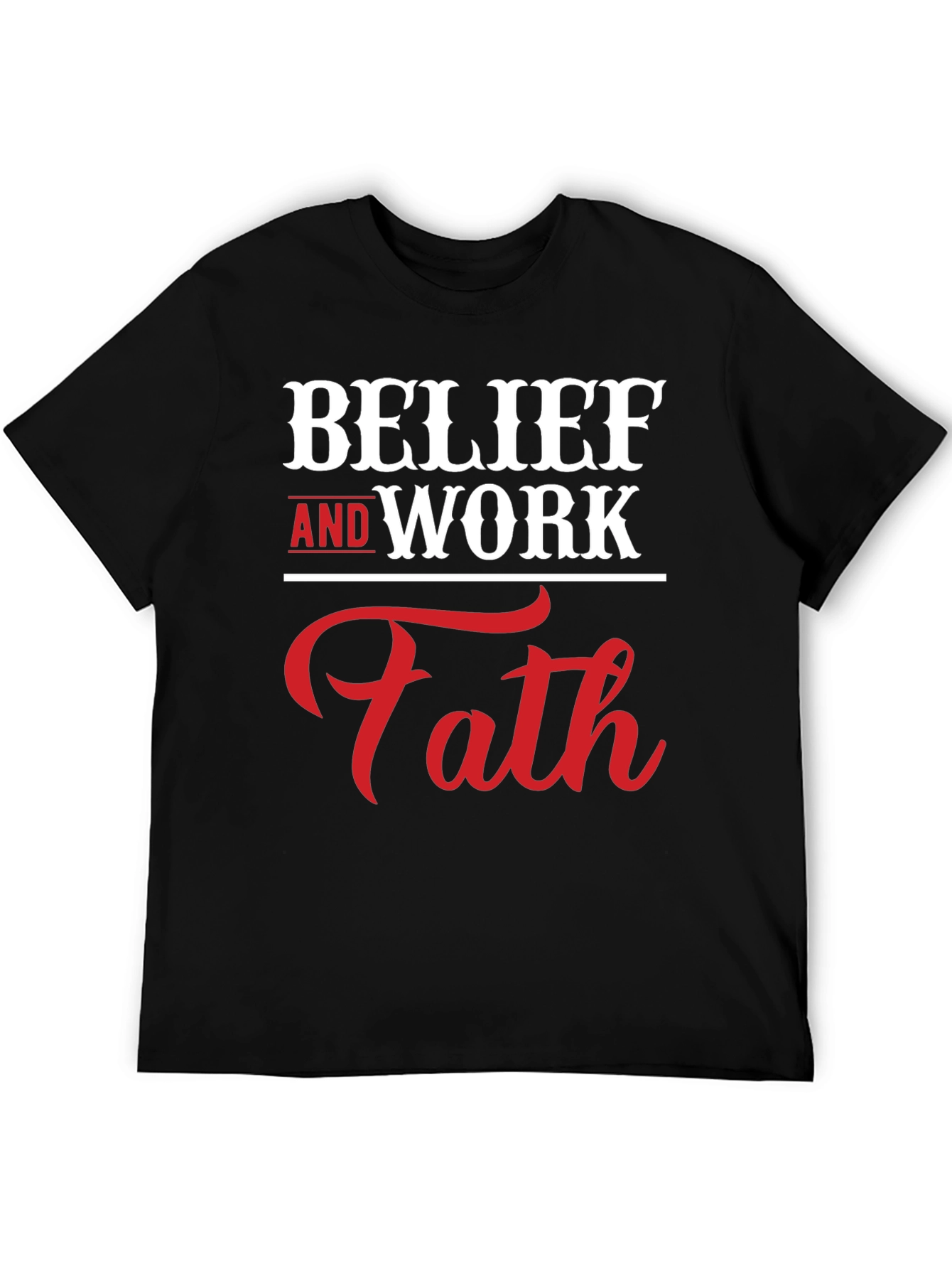 Black Belief and Work Faith Graphic T-Shirt view 5