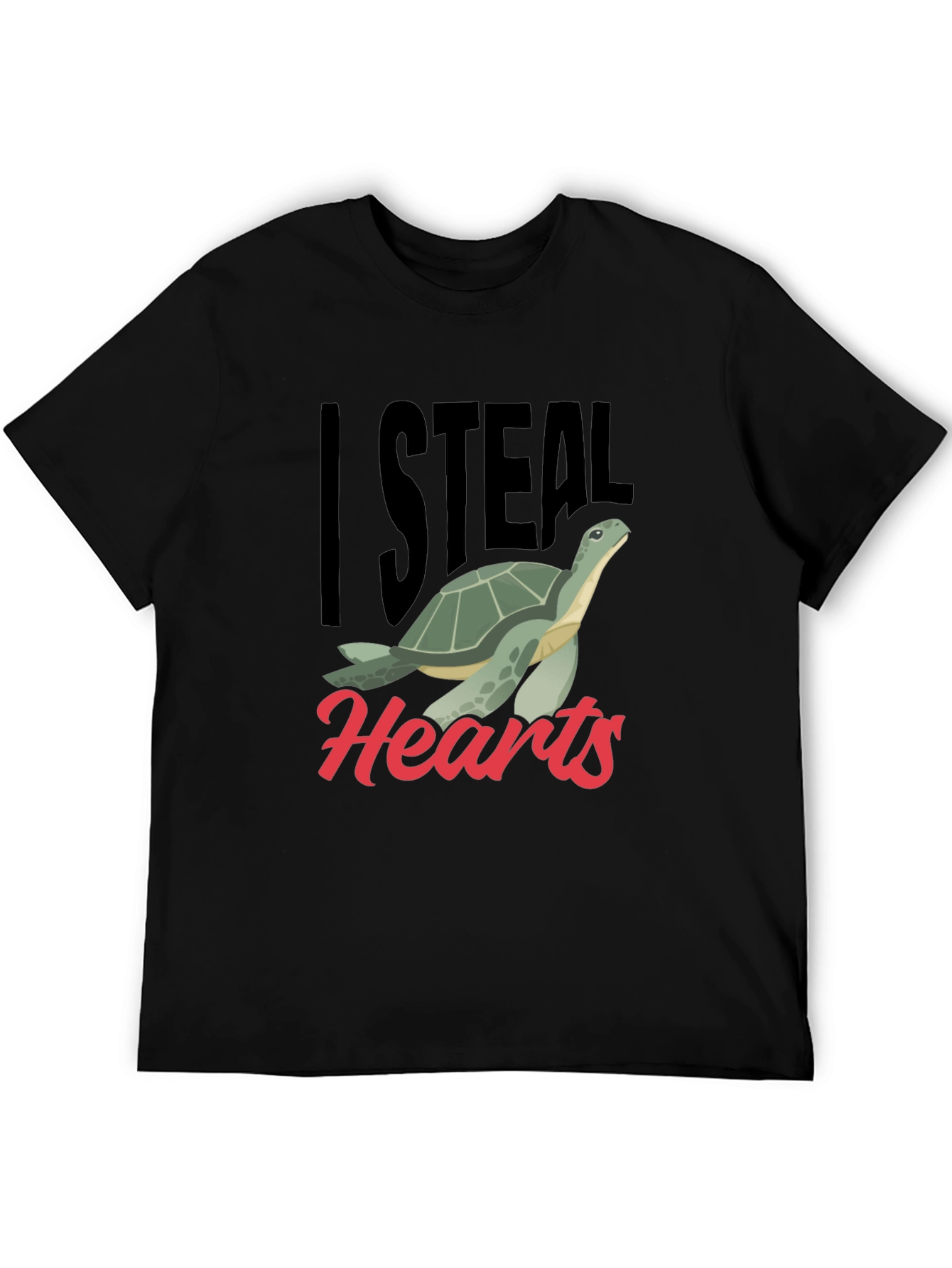 Black I Steal Hearts Turtle T-Shirt view 5