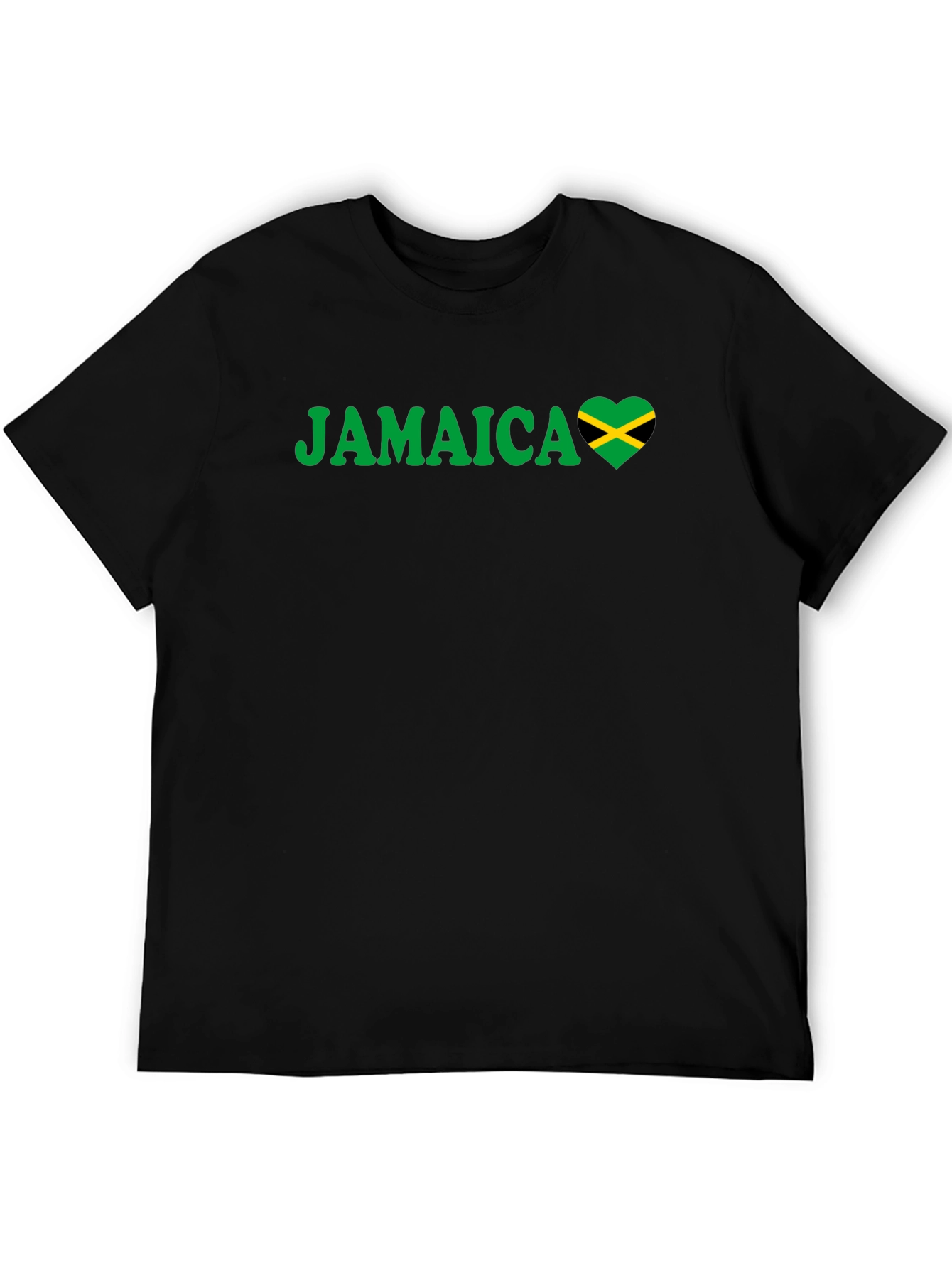Black Jamaica Heart Flag T-Shirt view 5