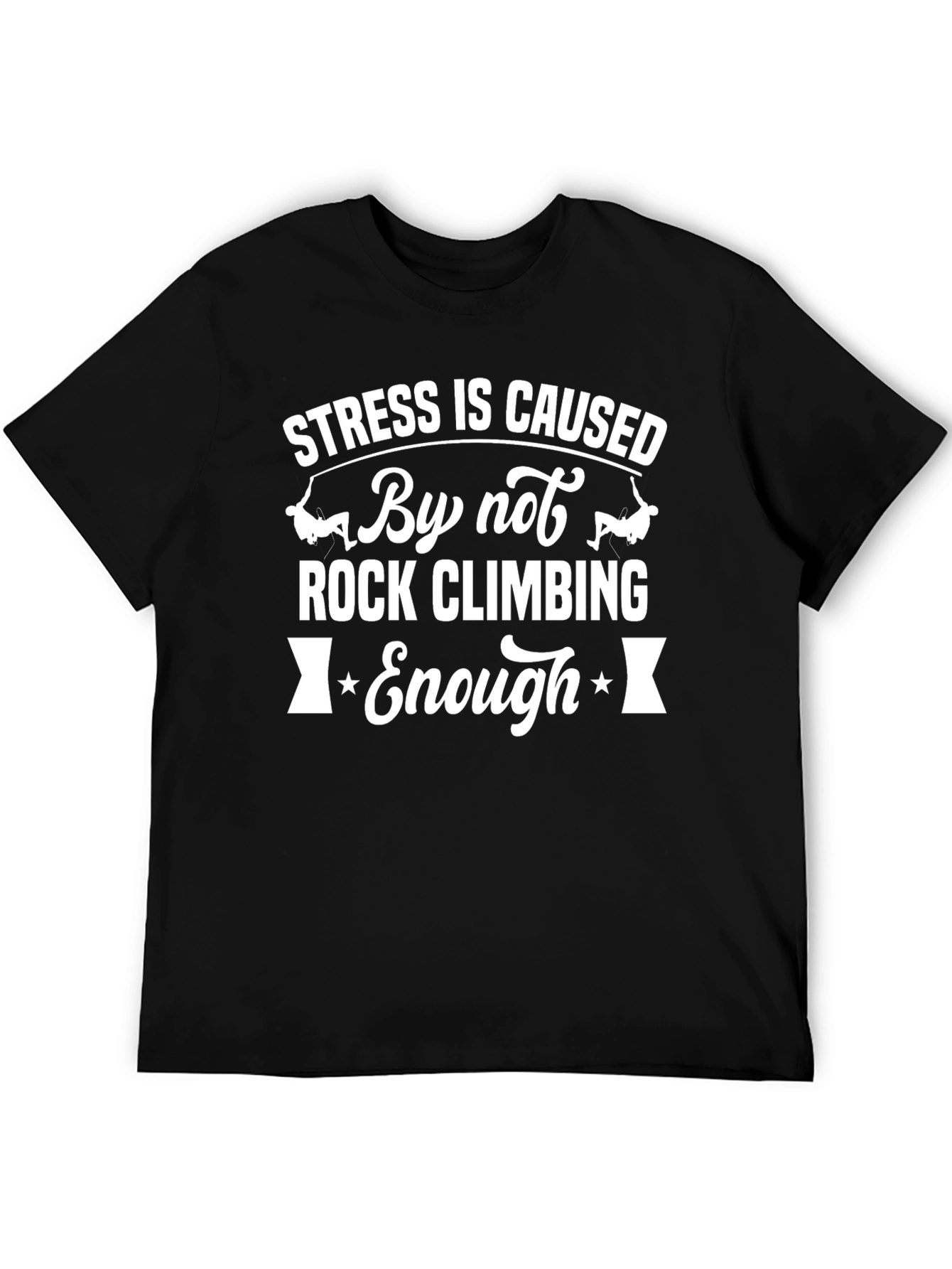 Black Stress Rock Climbing T-Shirt view 5