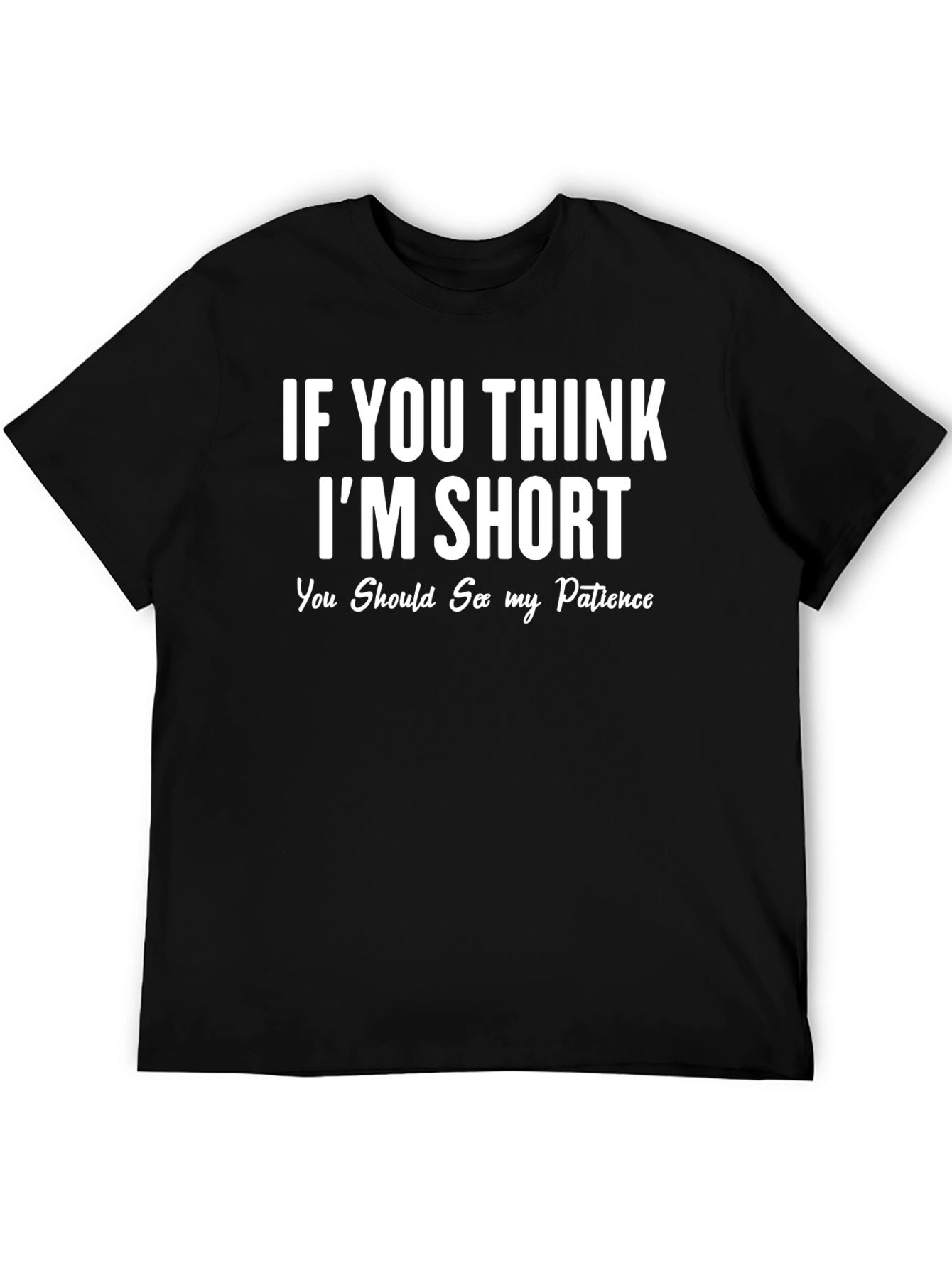 Black Funny Short Patience T-Shirt view 5