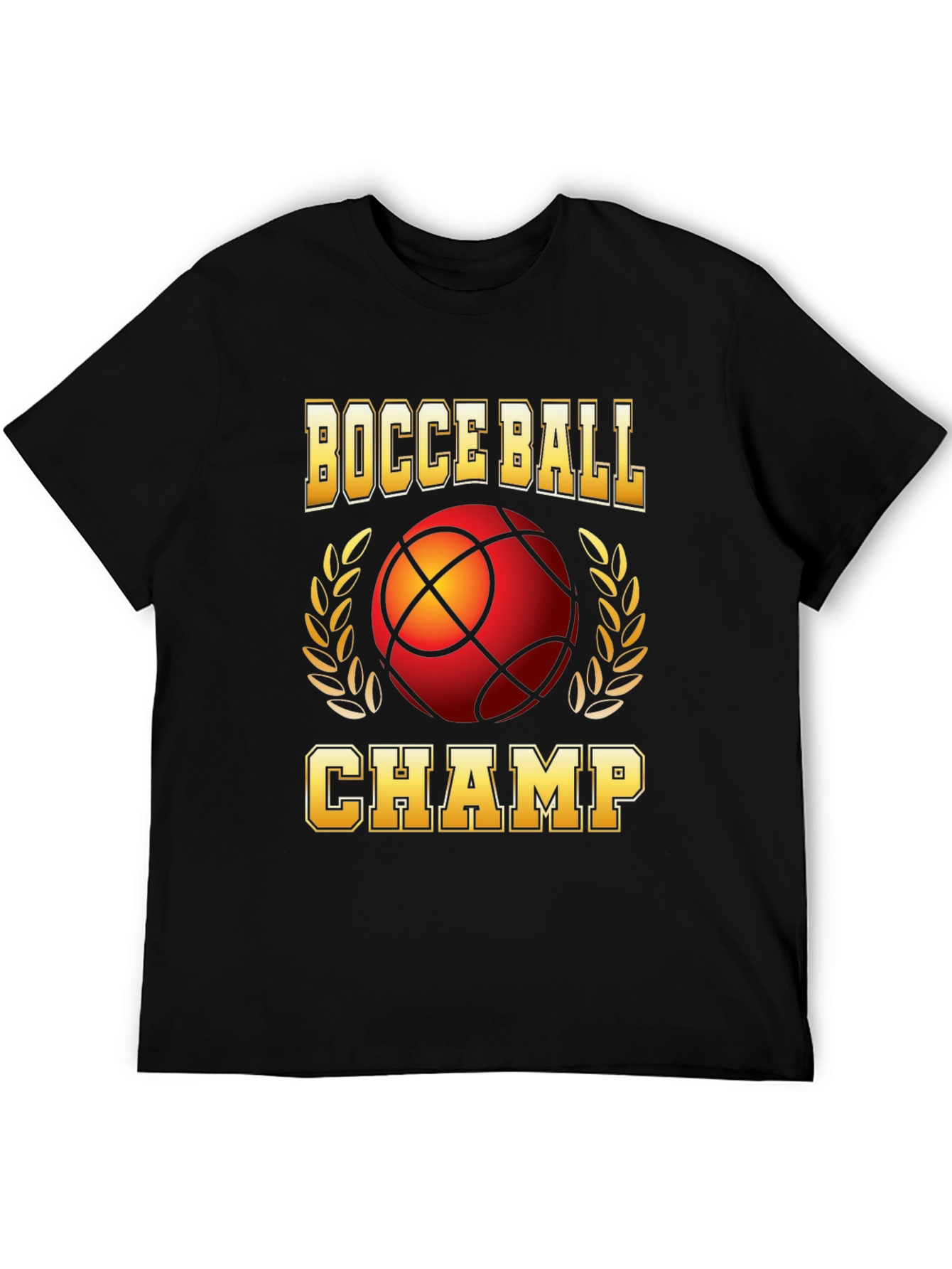 Black Bocce Ball Champ T-Shirt view 5